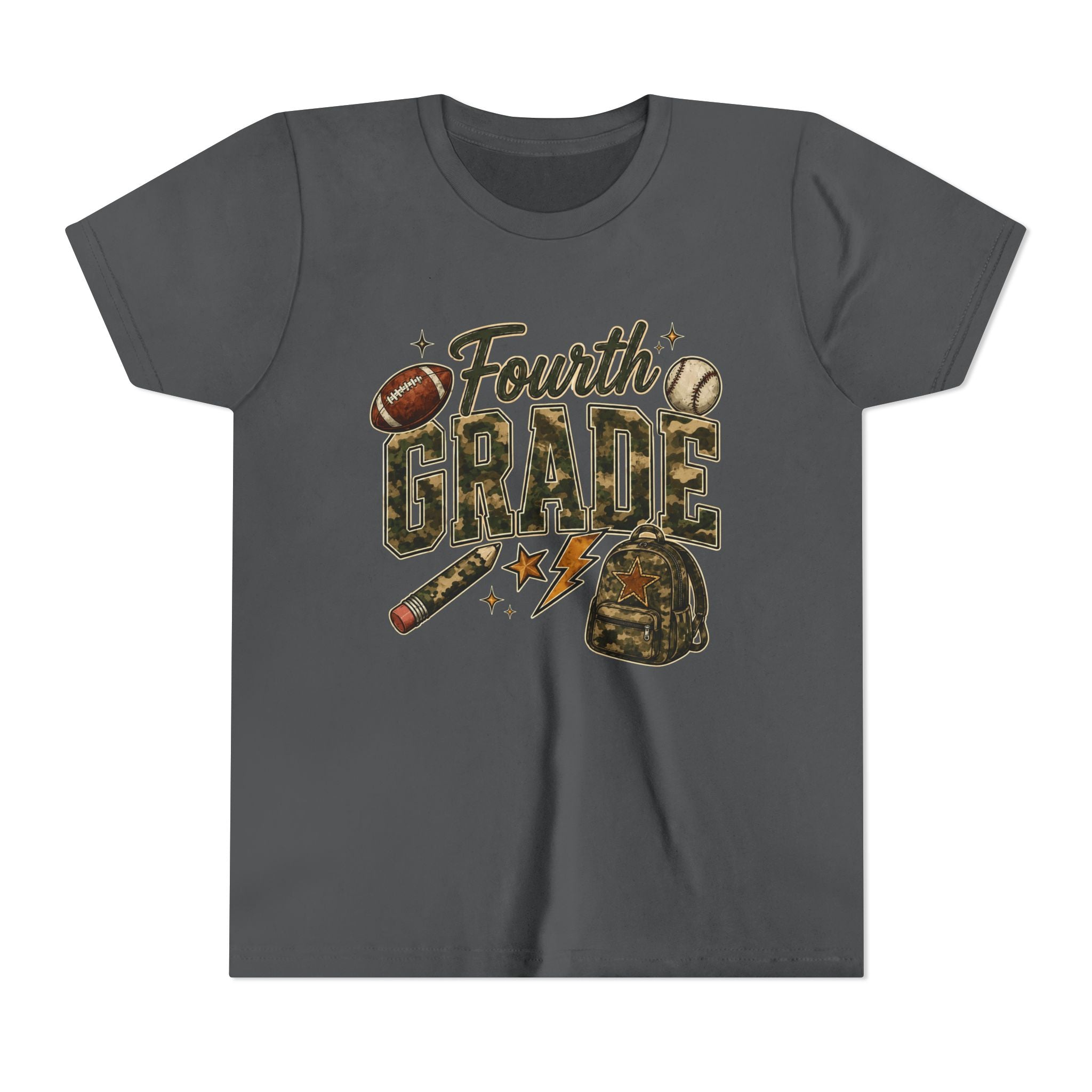 Fourth Grade Kids' T-Shirt – Back-to-School Sports & Backpack Design