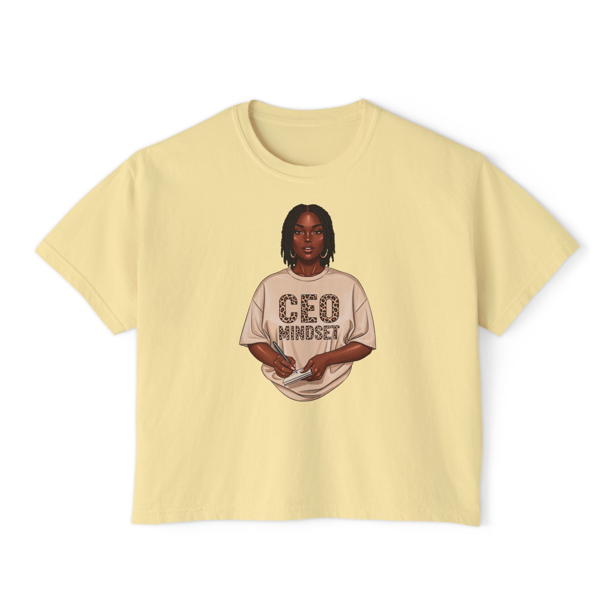 CEO Mindset Boxy Tee — Women's Empowerment Cropped T‑Shirt