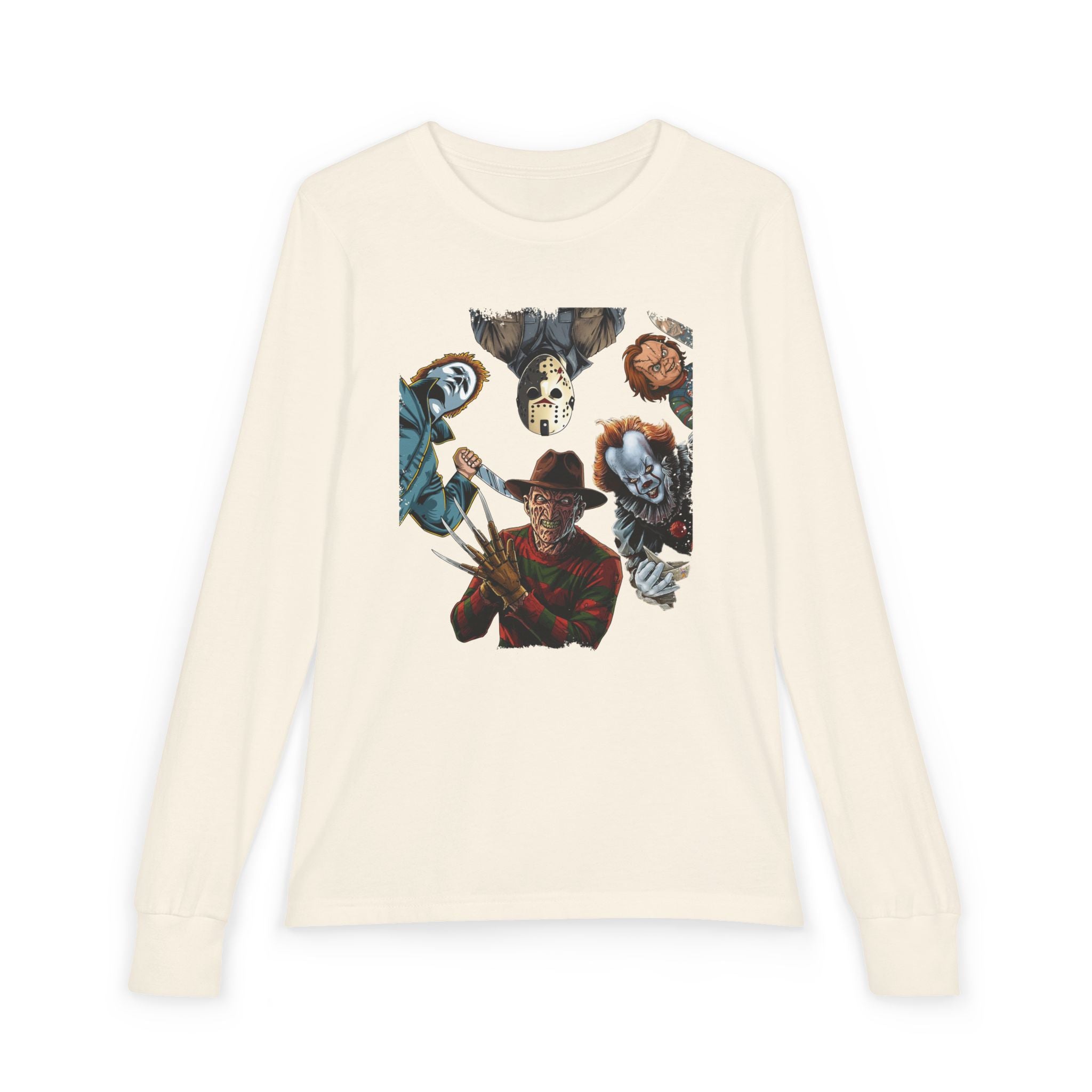 Horror Icons Youth Long Sleeve Tee - Freddy, Jason & More Graphic