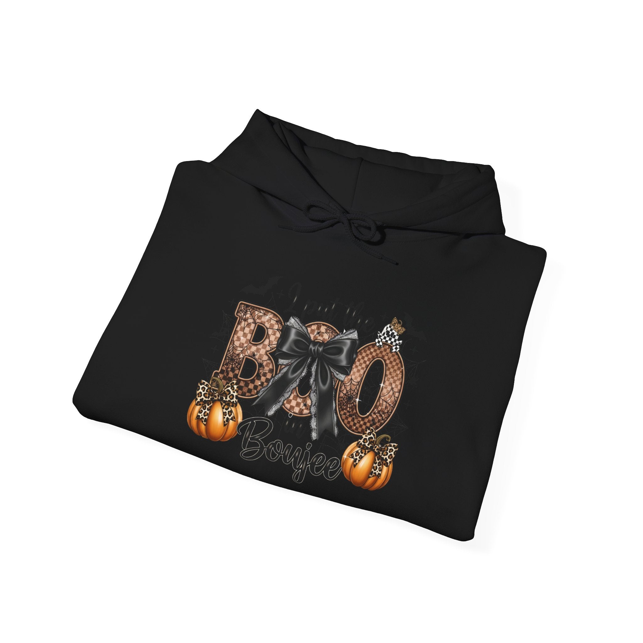 Halloween 'I Put the Boo in Boujee' Hoodie — Pumpkin Bat Spooky Chic Pullover