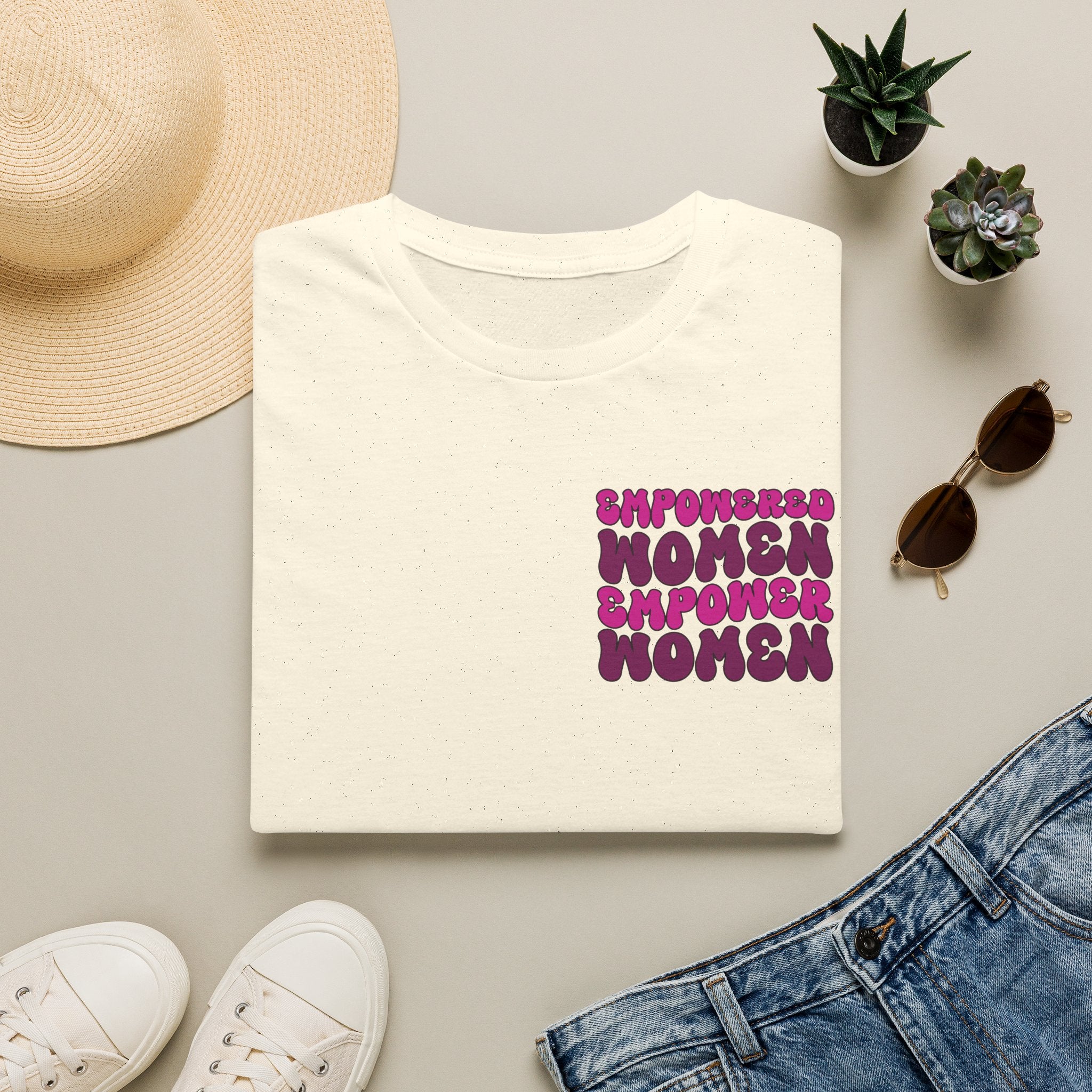 T-Shirt — Empowered Women Empower Women Retro Script Chest Design