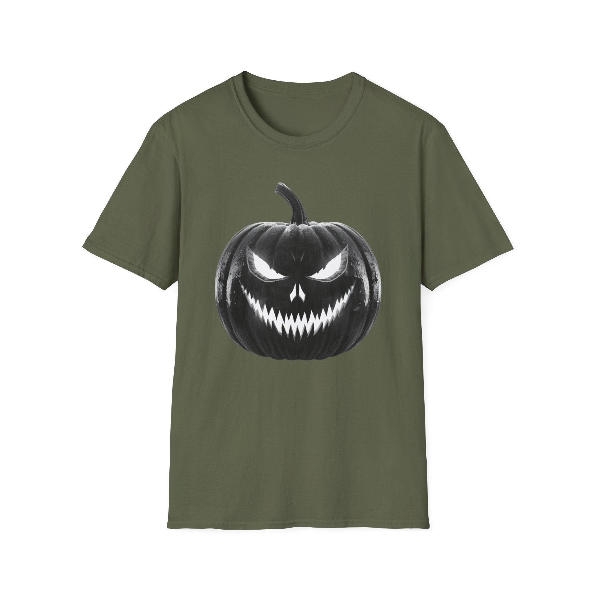 Halloween Jack-O'-Lantern T-Shirt — Spooky Black Pumpkin Graphic