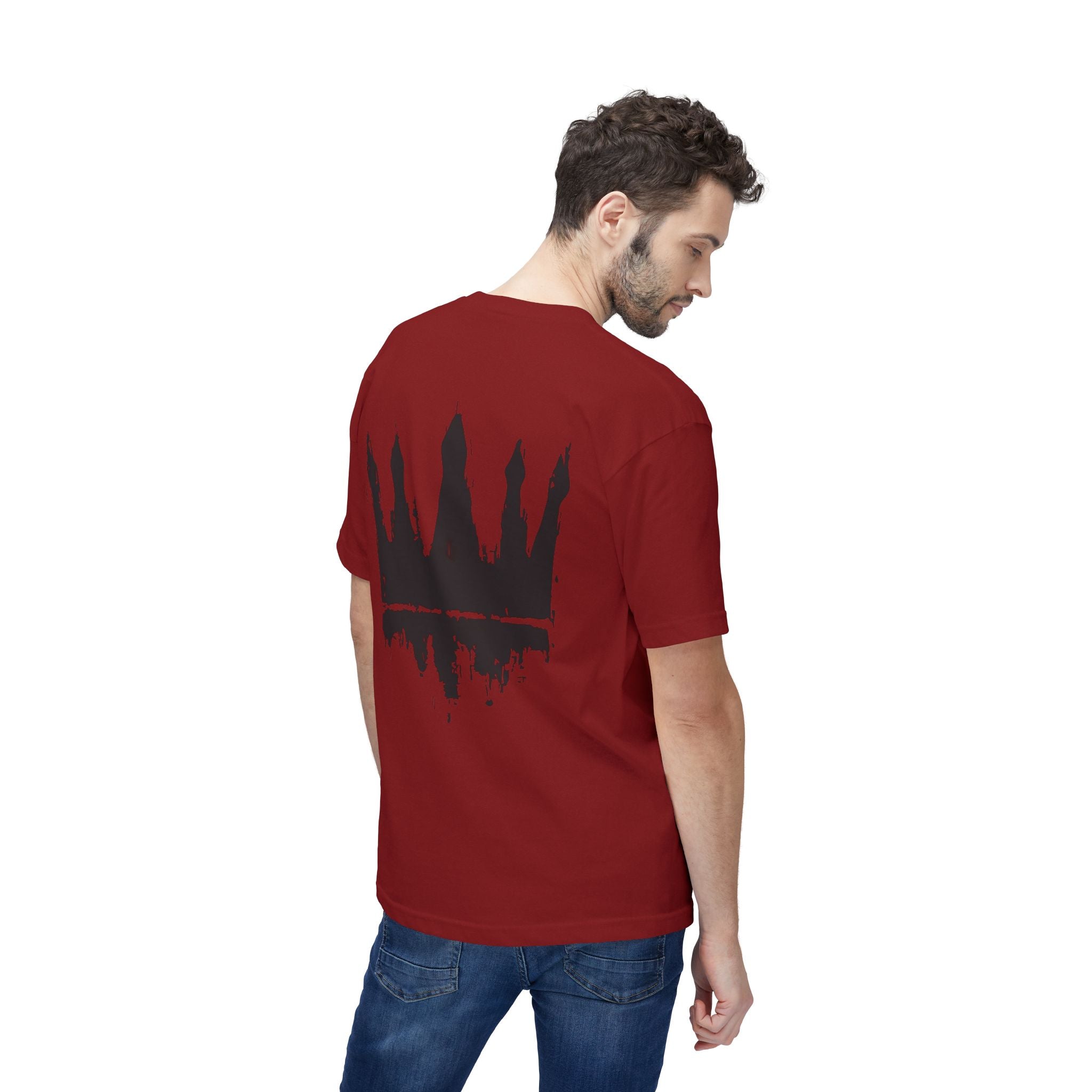 Crown Graphic T-Shirt — Grunge Black Paint Crown Back Print