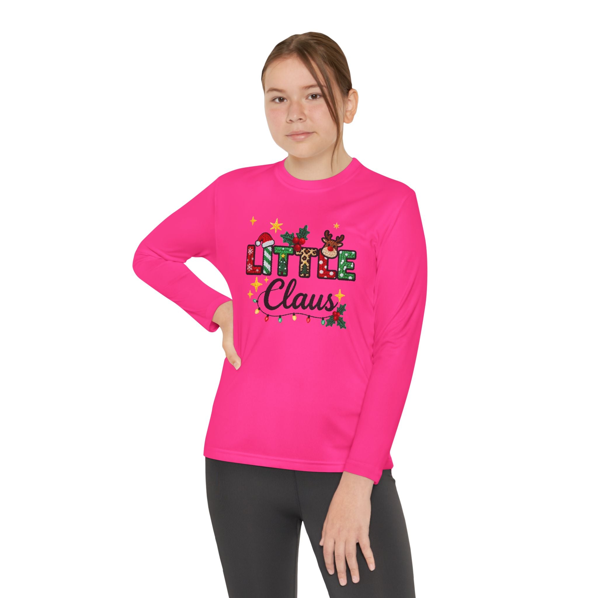 Youth Long Sleeve Tee - "Little Claus" Christmas Kids Shirt