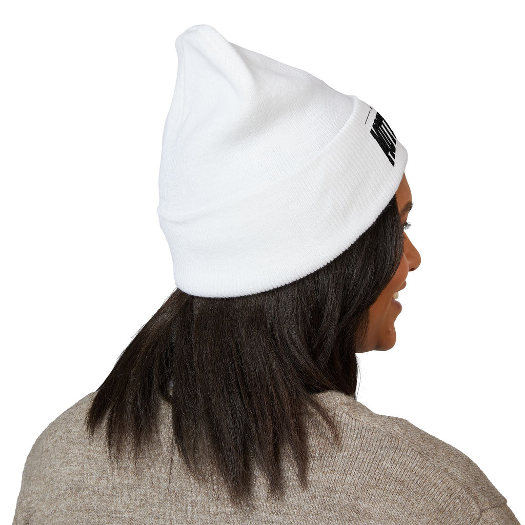 Motherhood Embroidered Cuffed Beanie — 'Ain't No Hood Like Motherhood' Cozy Knit Hat