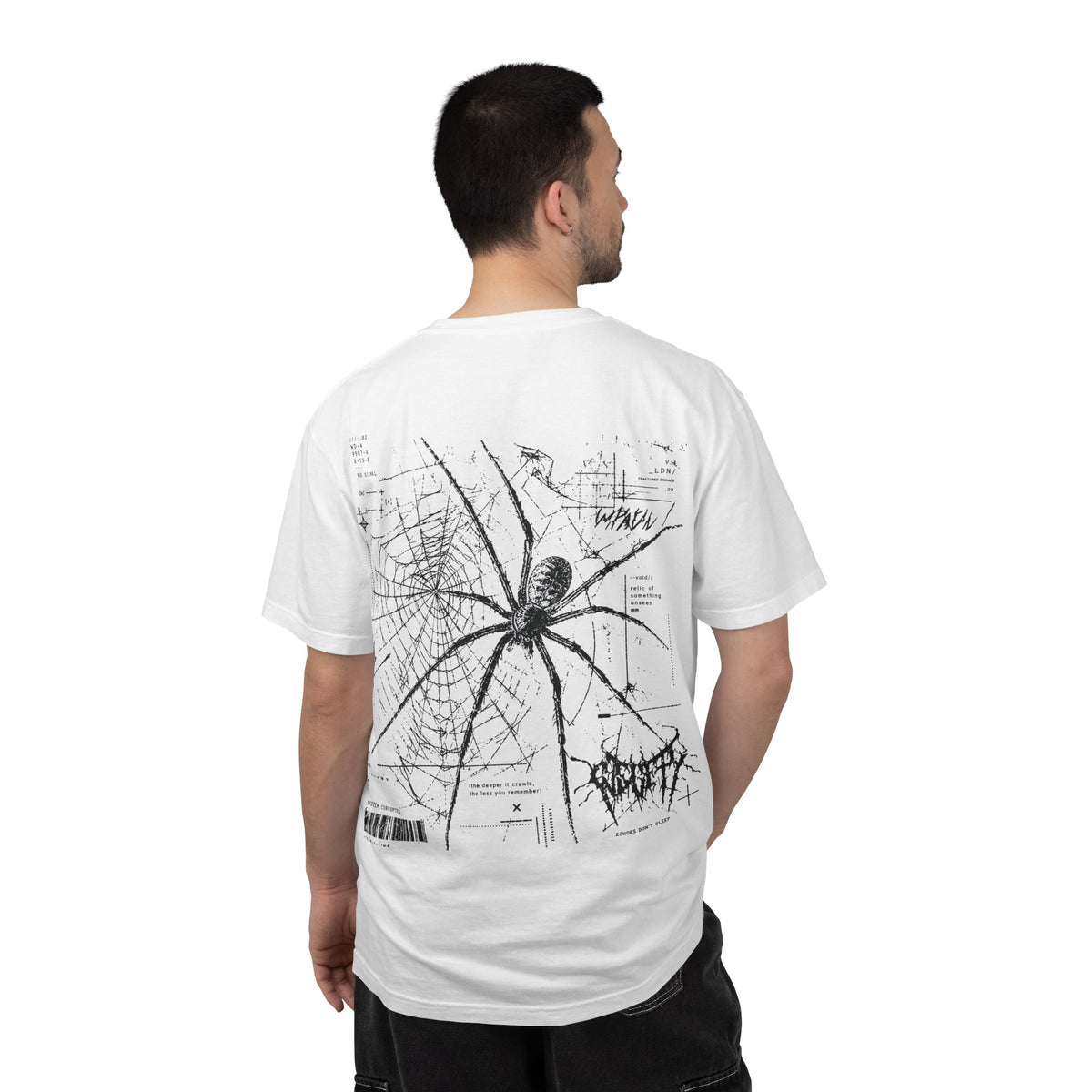 Spider Web Graphic T‑Shirt — Black Line Art Spiderback Tee