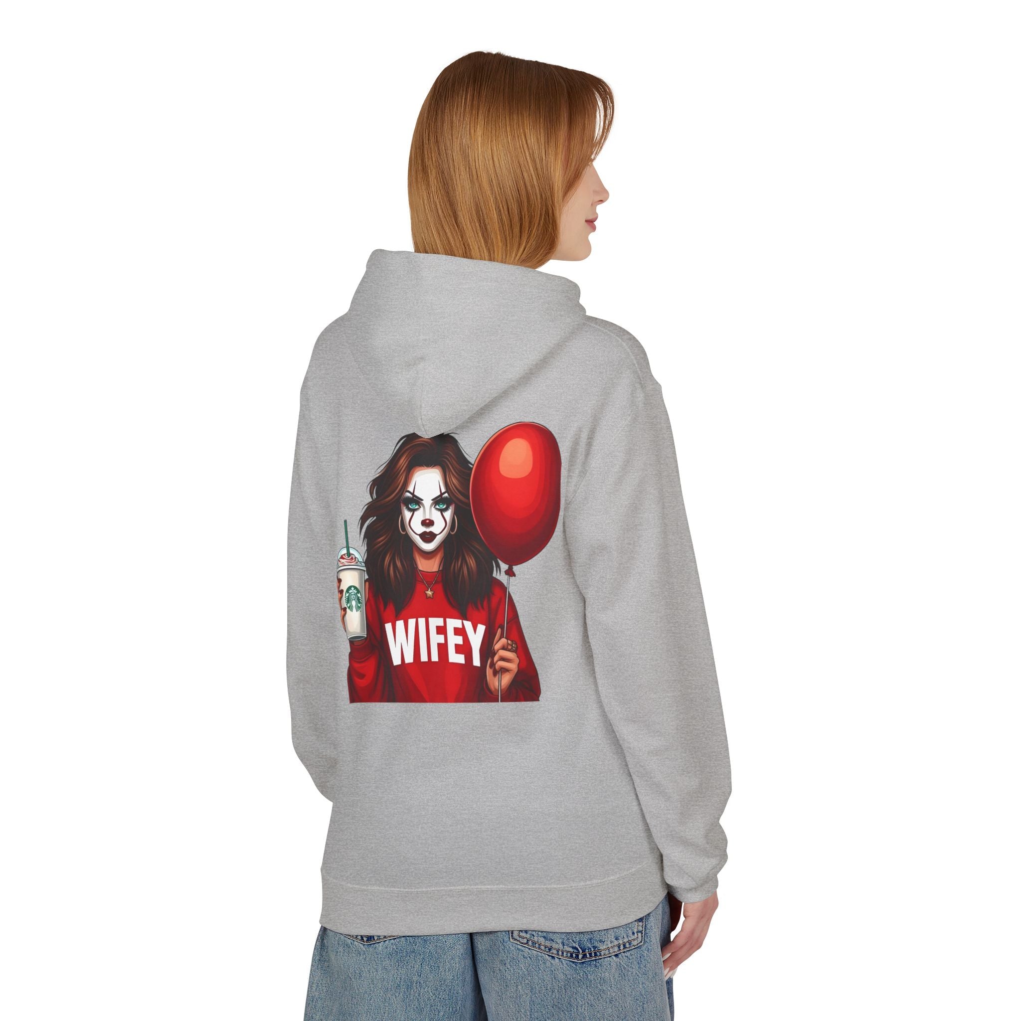 Horror Clown Girl Hoodie – Dark Balloon Graphic Pullover