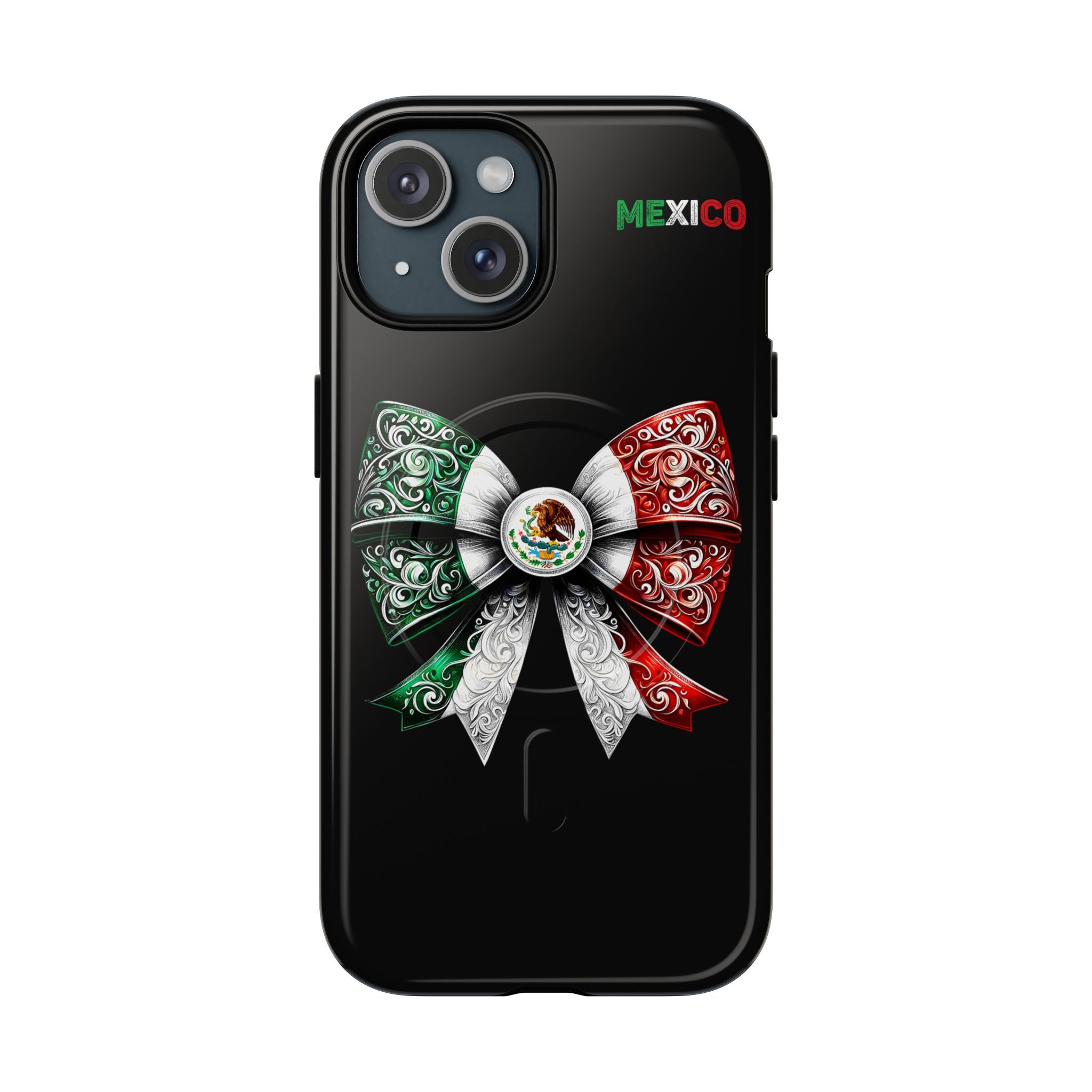 Mexican Flag Bow Tough Magnetic Phone Case — Patriotic Mexico iPhone Cover