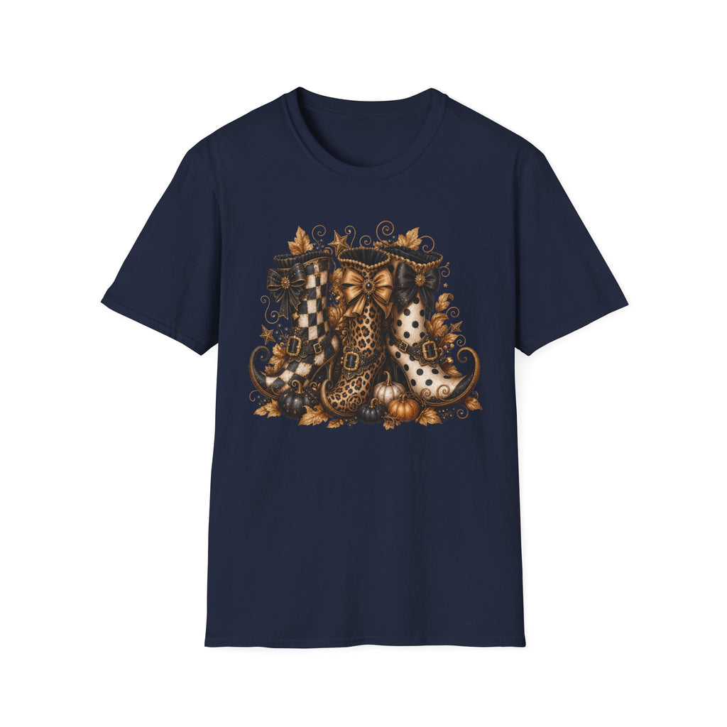 Leopard & Plaid Fall Boots Graphic T-Shirt