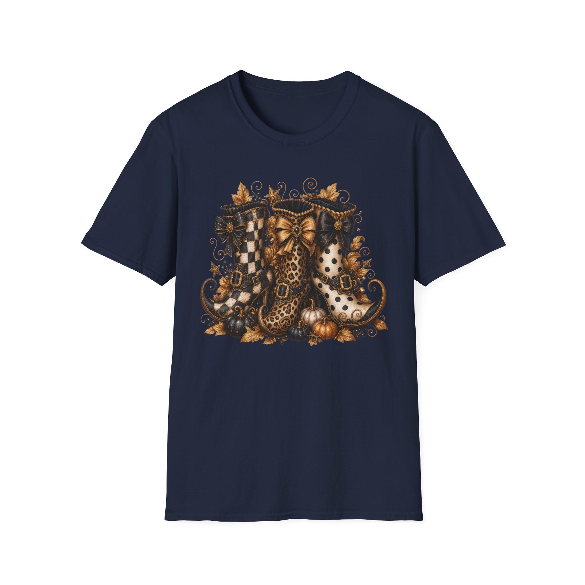 Leopard & Plaid Fall Boots Graphic T-Shirt