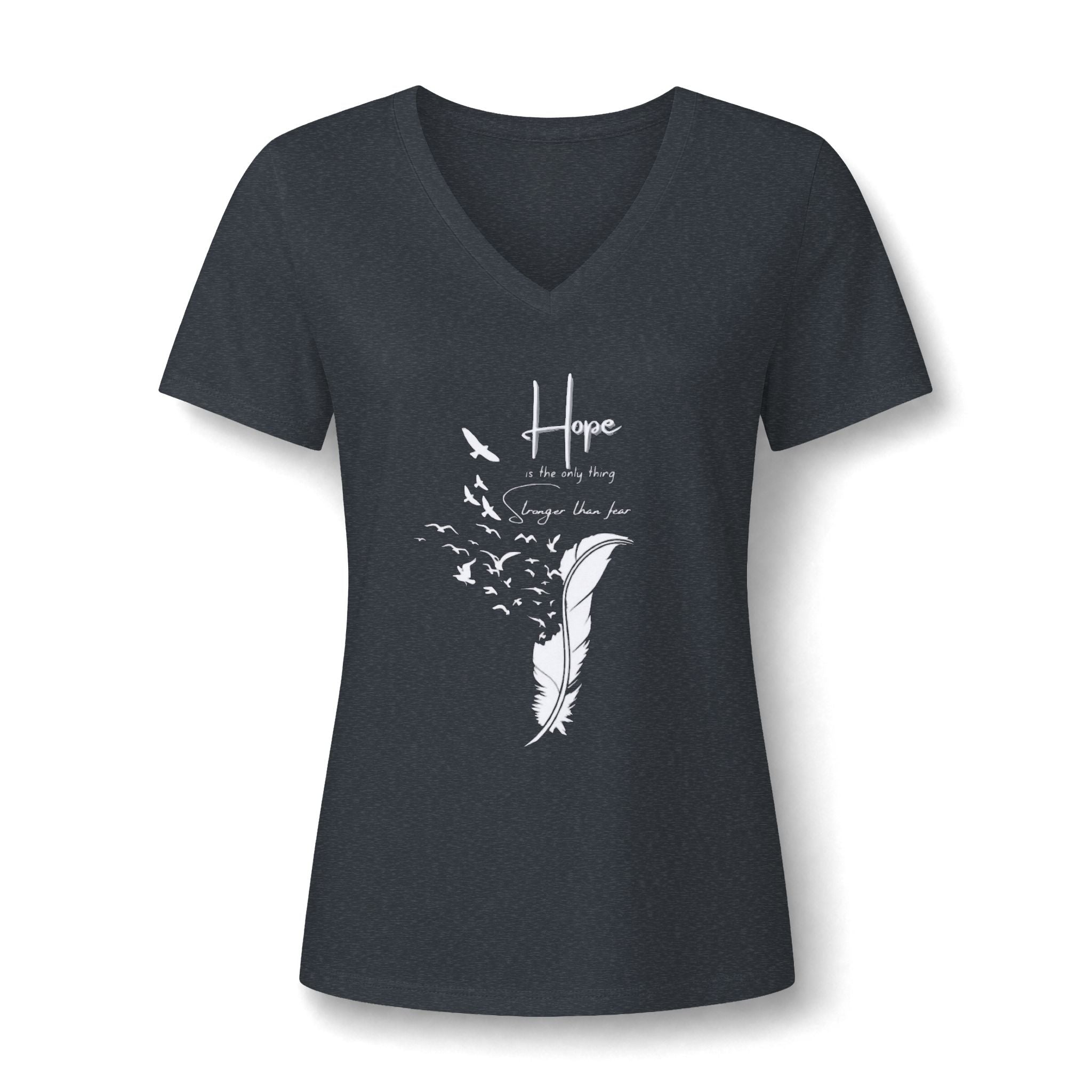 Hope Feather V-Neck Tee — Inspirational Women’s Shirt