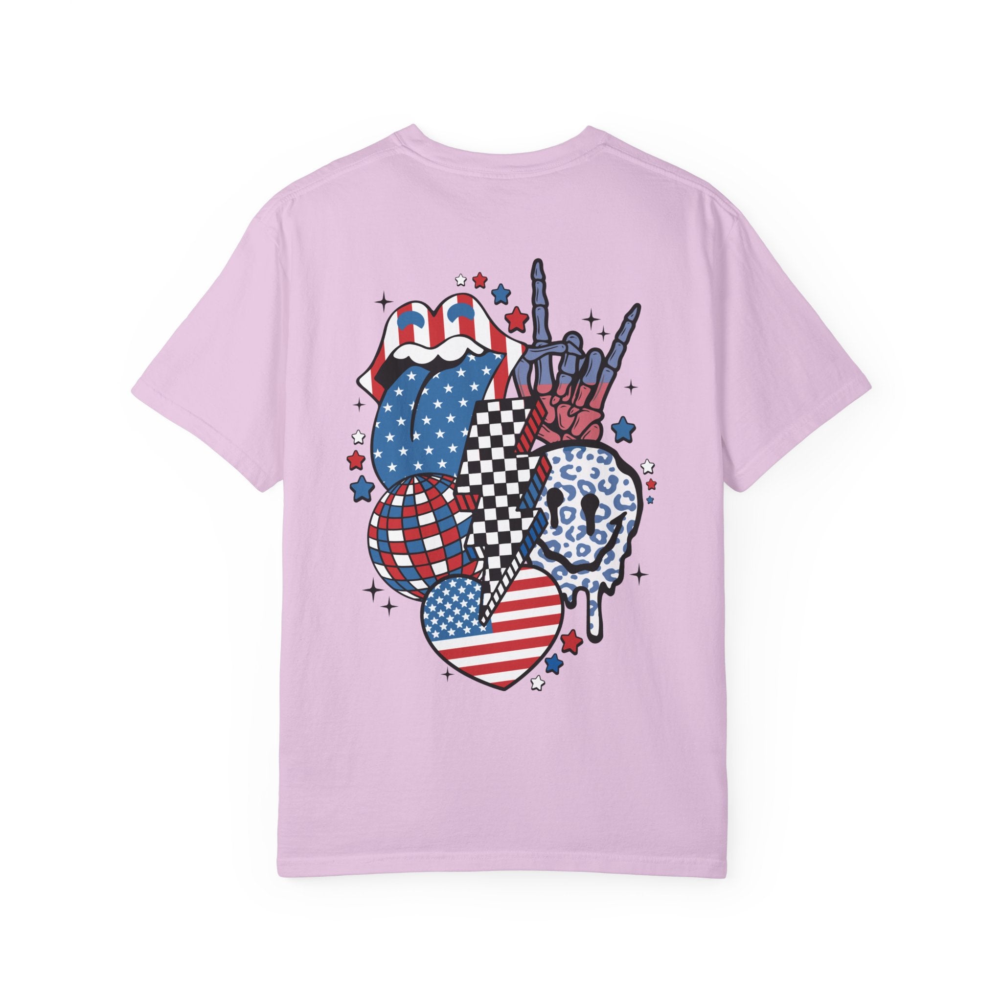 American Flag Rock Tongue T-Shirt