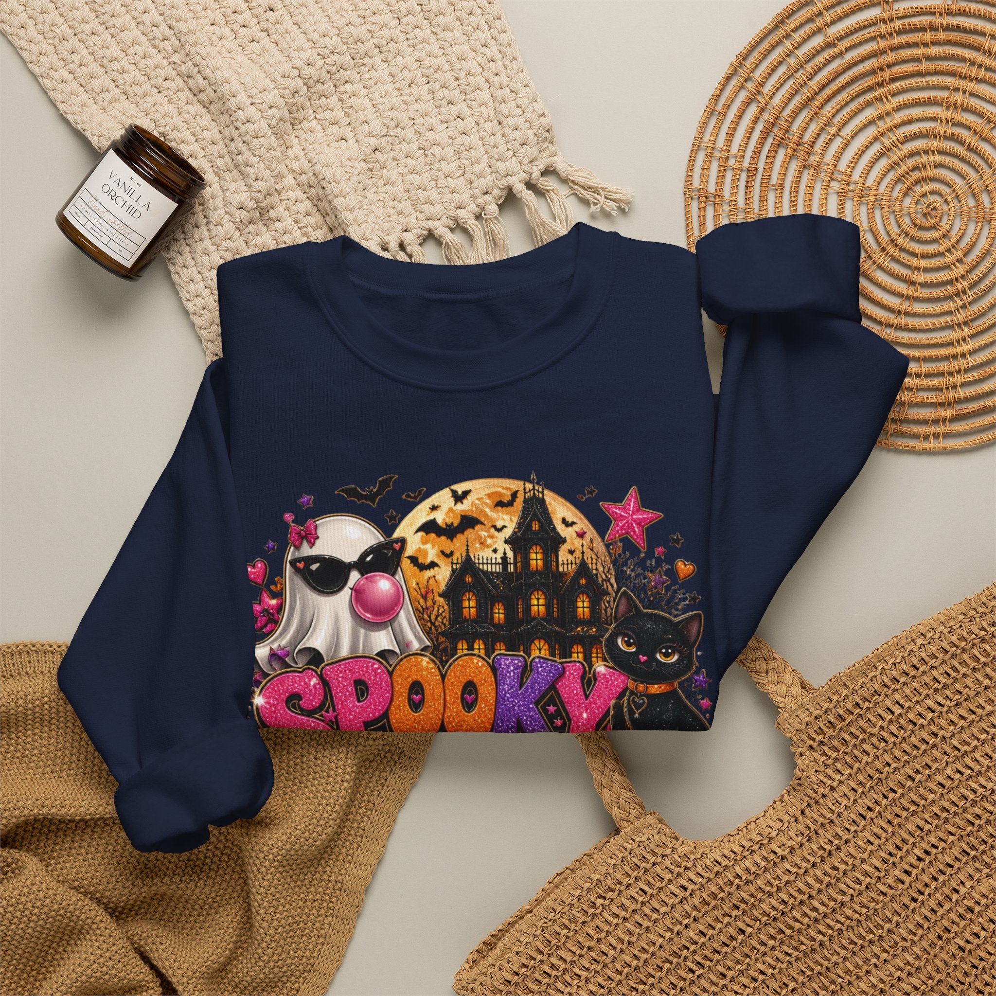 Sweatshirt — "Spooky Vibes" Halloween Graphic Crewneck
