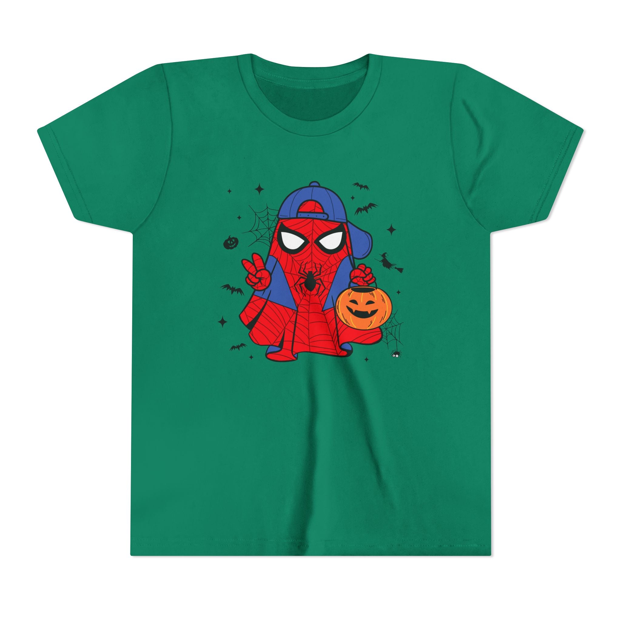 Kids Halloween Spider Superhero Tee – Cute Trick-or-Treat Pumpkin Design