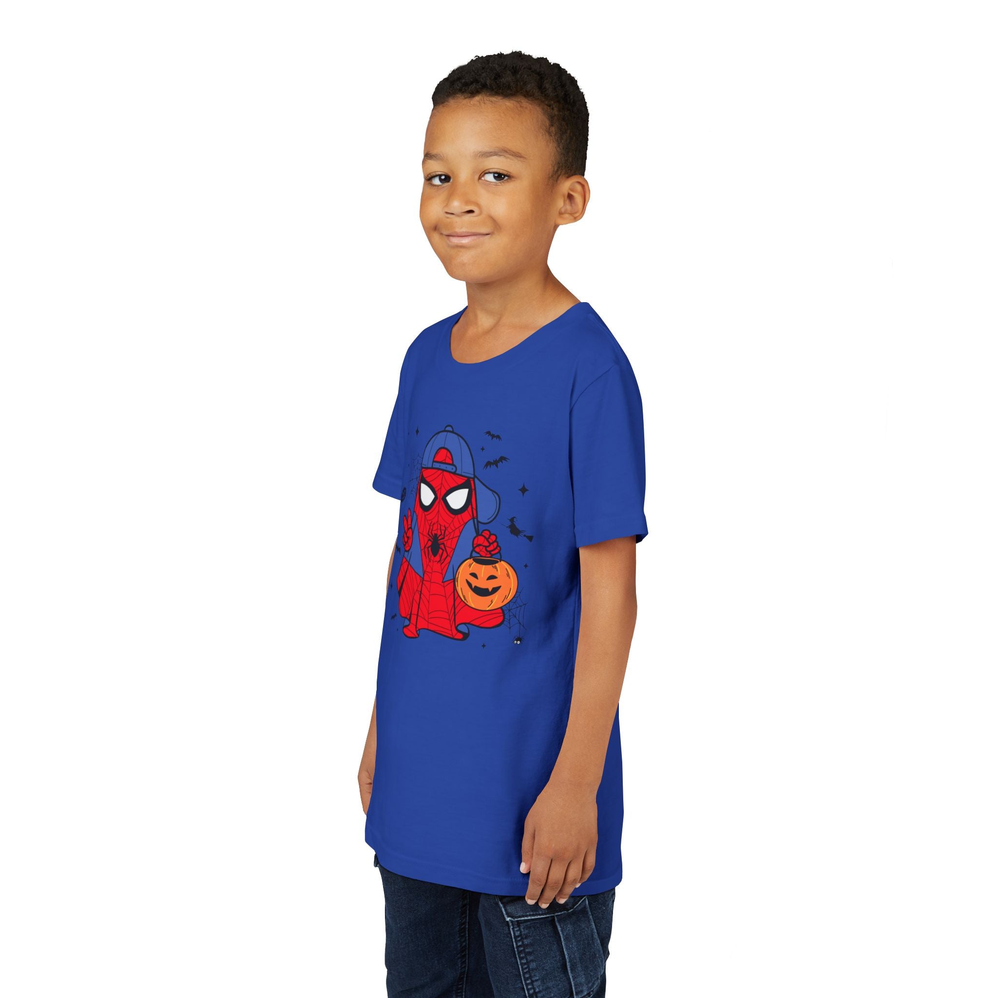Kids Halloween Spider Superhero Tee – Cute Trick-or-Treat Pumpkin Design