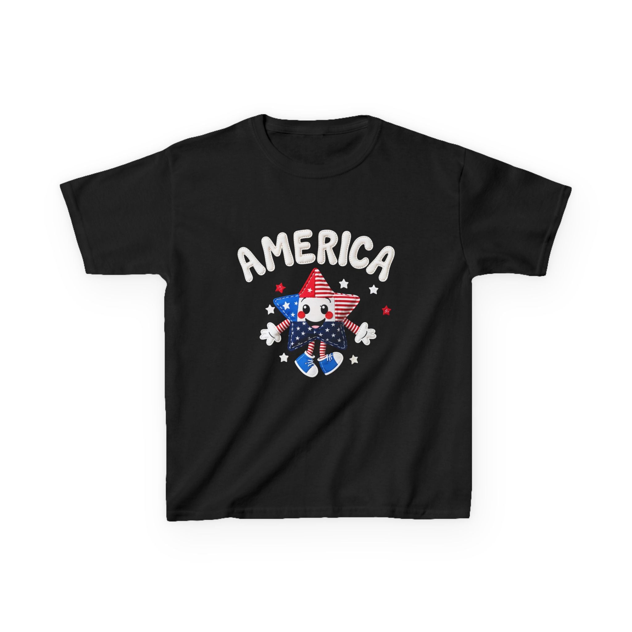 Kids Tee - Cute Patriotic Star 'America' Fourth of July Shirt