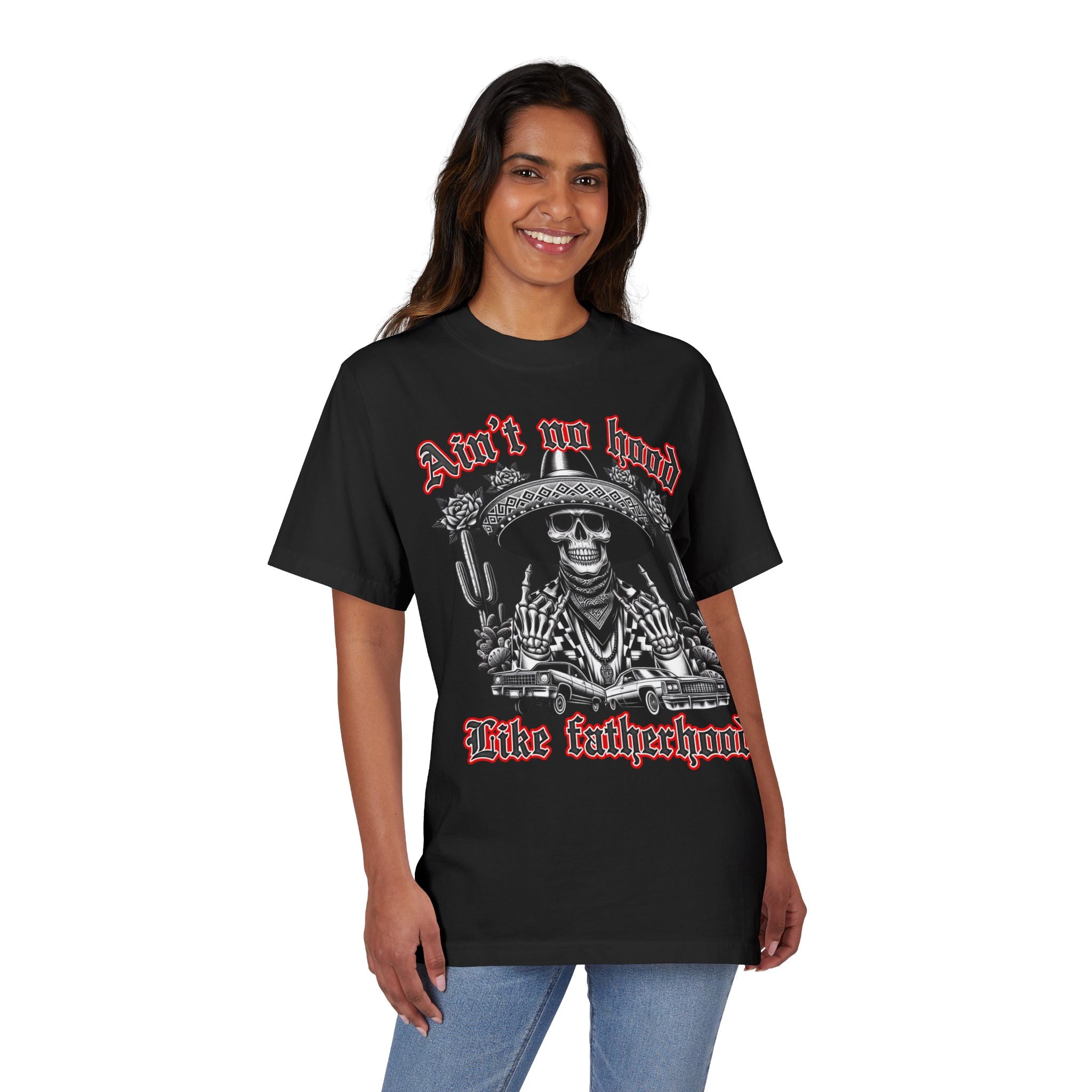 Fatherhood Skull T-Shirt — “Ain’t No Hood Like Fatherhood” Graphic Tee