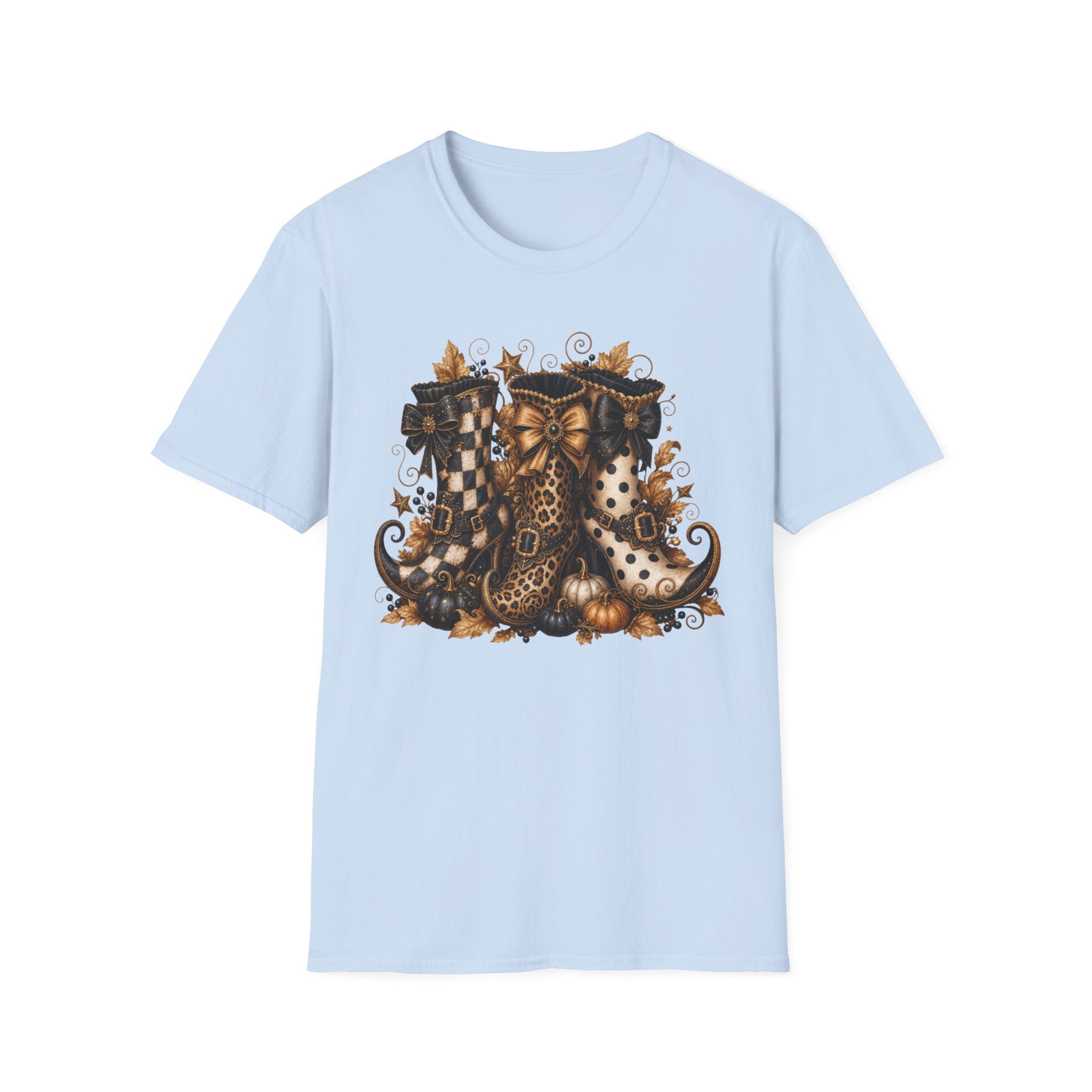 Leopard & Plaid Fall Boots Graphic T-Shirt