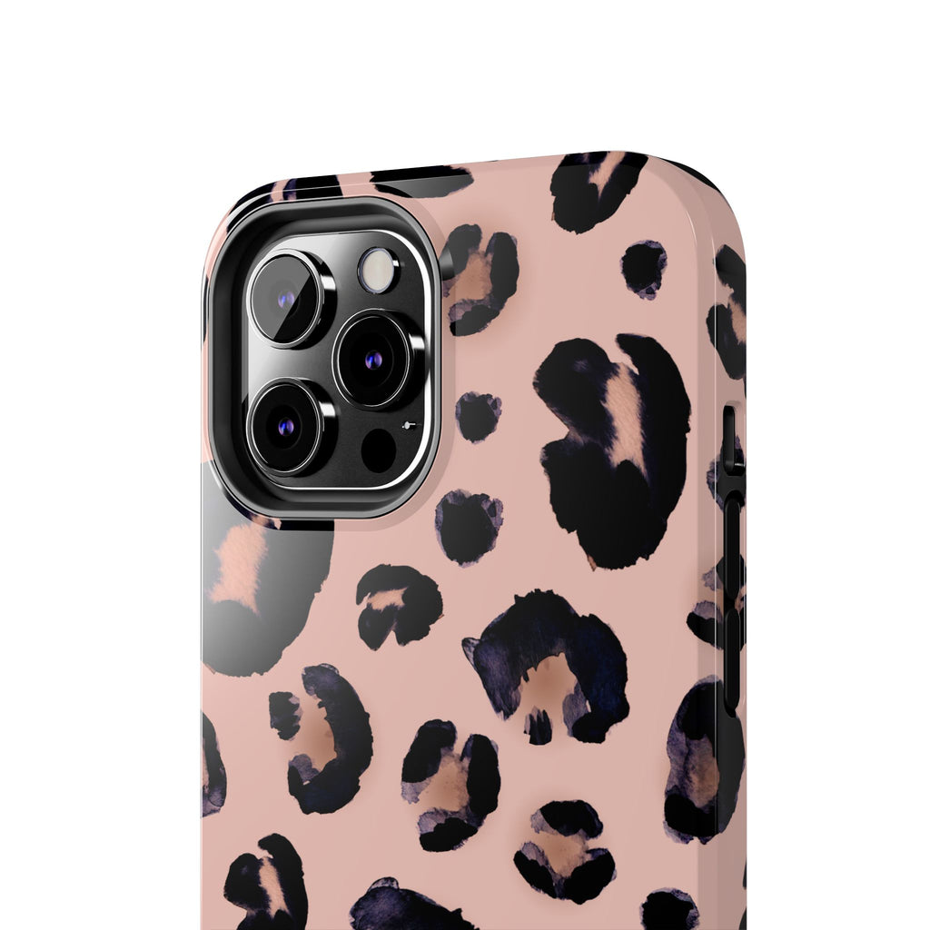 Leopard Print Tough Phone Case — Pink Animal Print Protective Cover