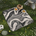 Swirling Marble Picnic Blanket — Modern Abstract Outdoor Throw