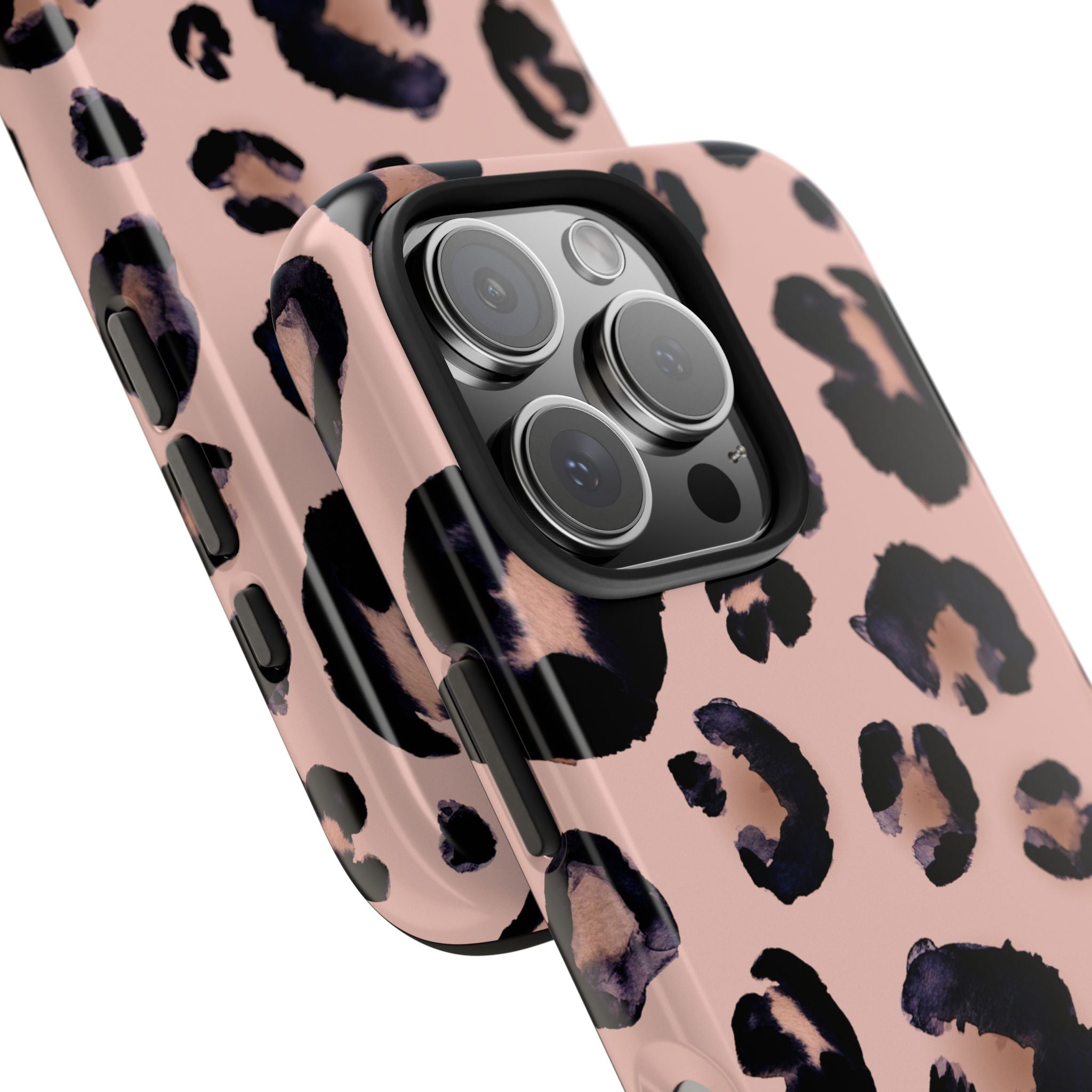 Leopard Print Tough Phone Case — Pink Animal Print Protective Cover