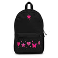 Pink Heart & Stars Backpack — Cute Kids School Bag with Hearts, Stars & Butterfly Accent
