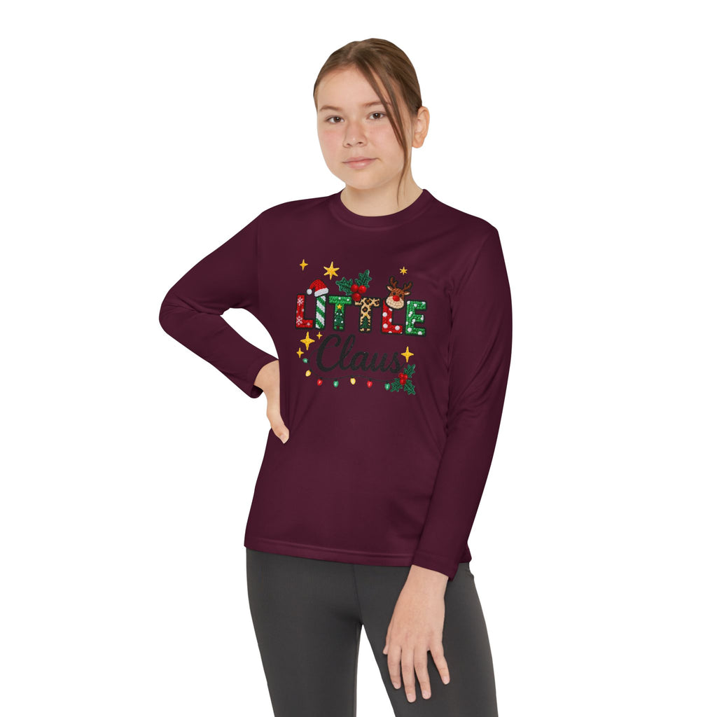 Youth Long Sleeve Tee - "Little Claus" Christmas Kids Shirt