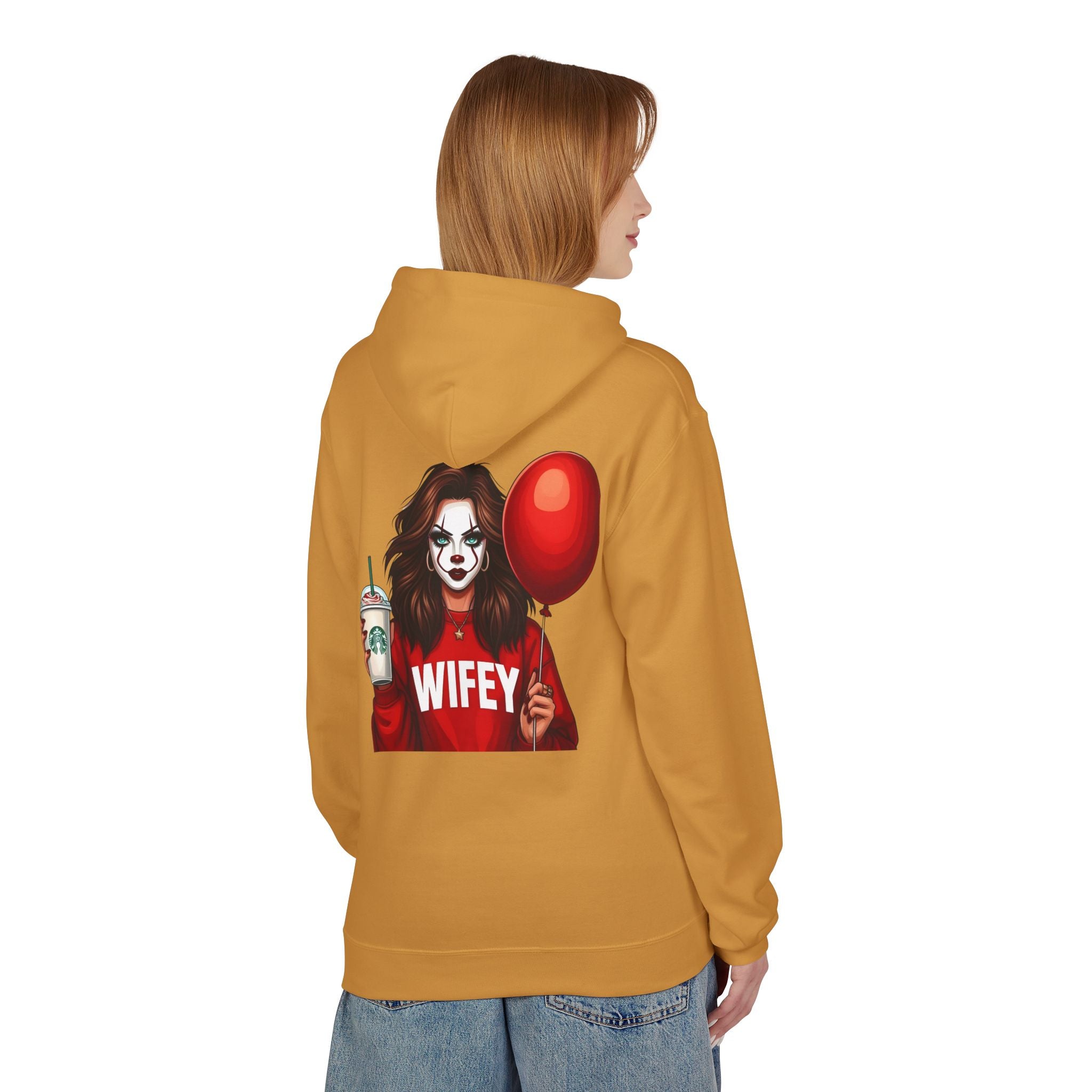 Horror Clown Girl Hoodie – Dark Balloon Graphic Pullover