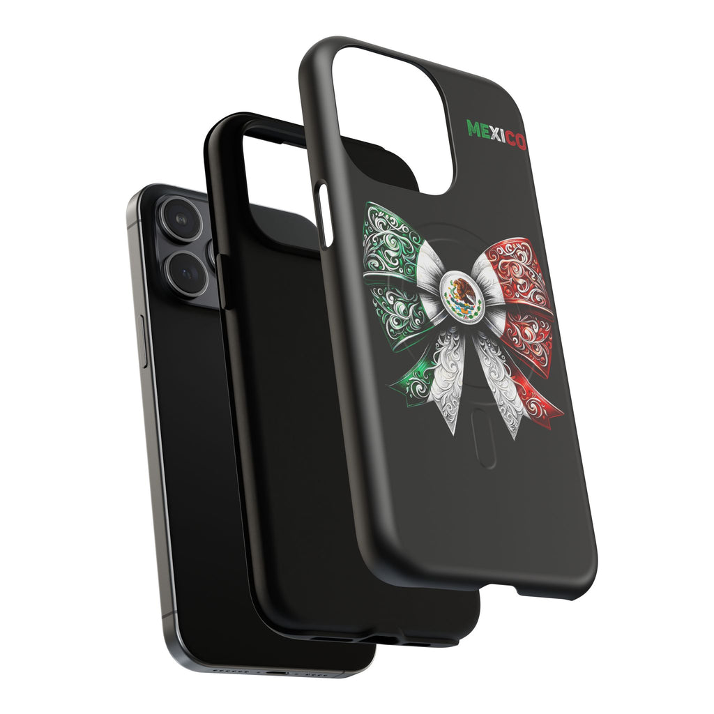 Mexican Flag Bow Tough Magnetic Phone Case — Patriotic Mexico iPhone Cover