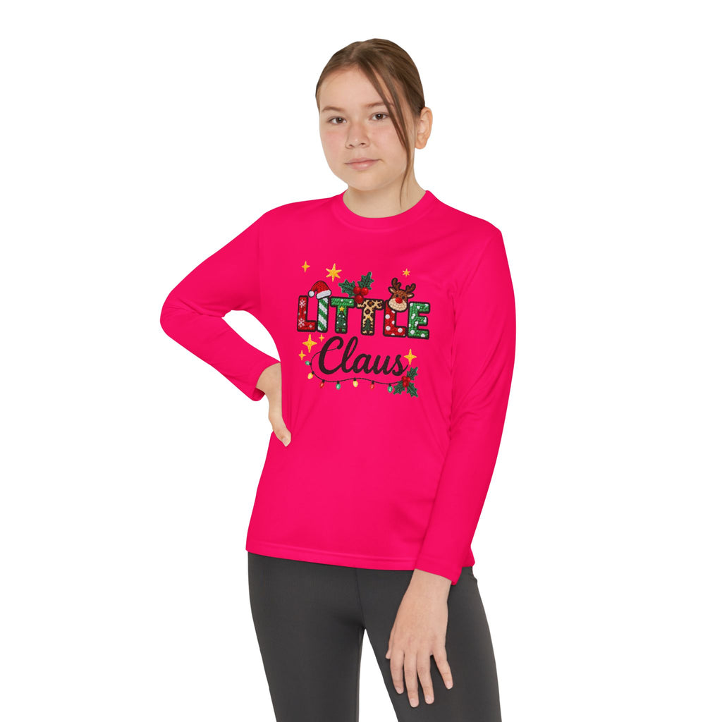 Youth Long Sleeve Tee - "Little Claus" Christmas Kids Shirt