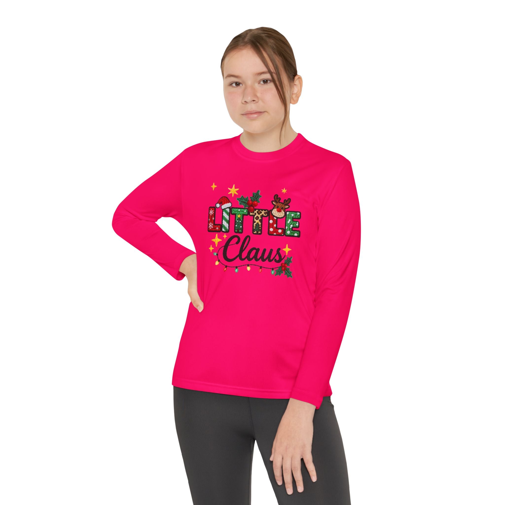 Youth Long Sleeve Tee - "Little Claus" Christmas Kids Shirt