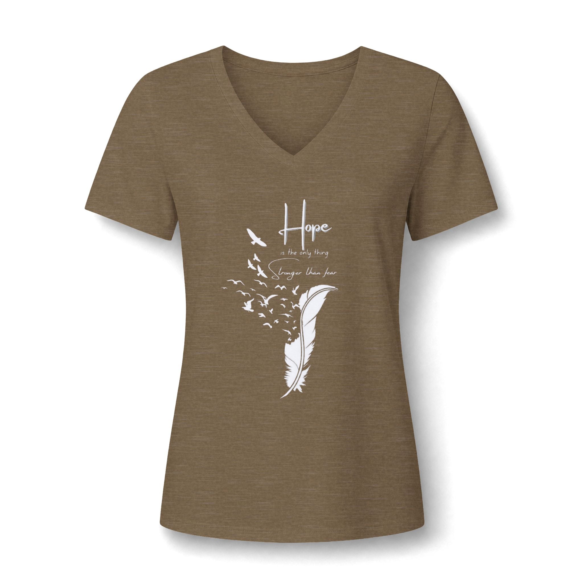 Hope Feather V-Neck Tee — Inspirational Women’s Shirt
