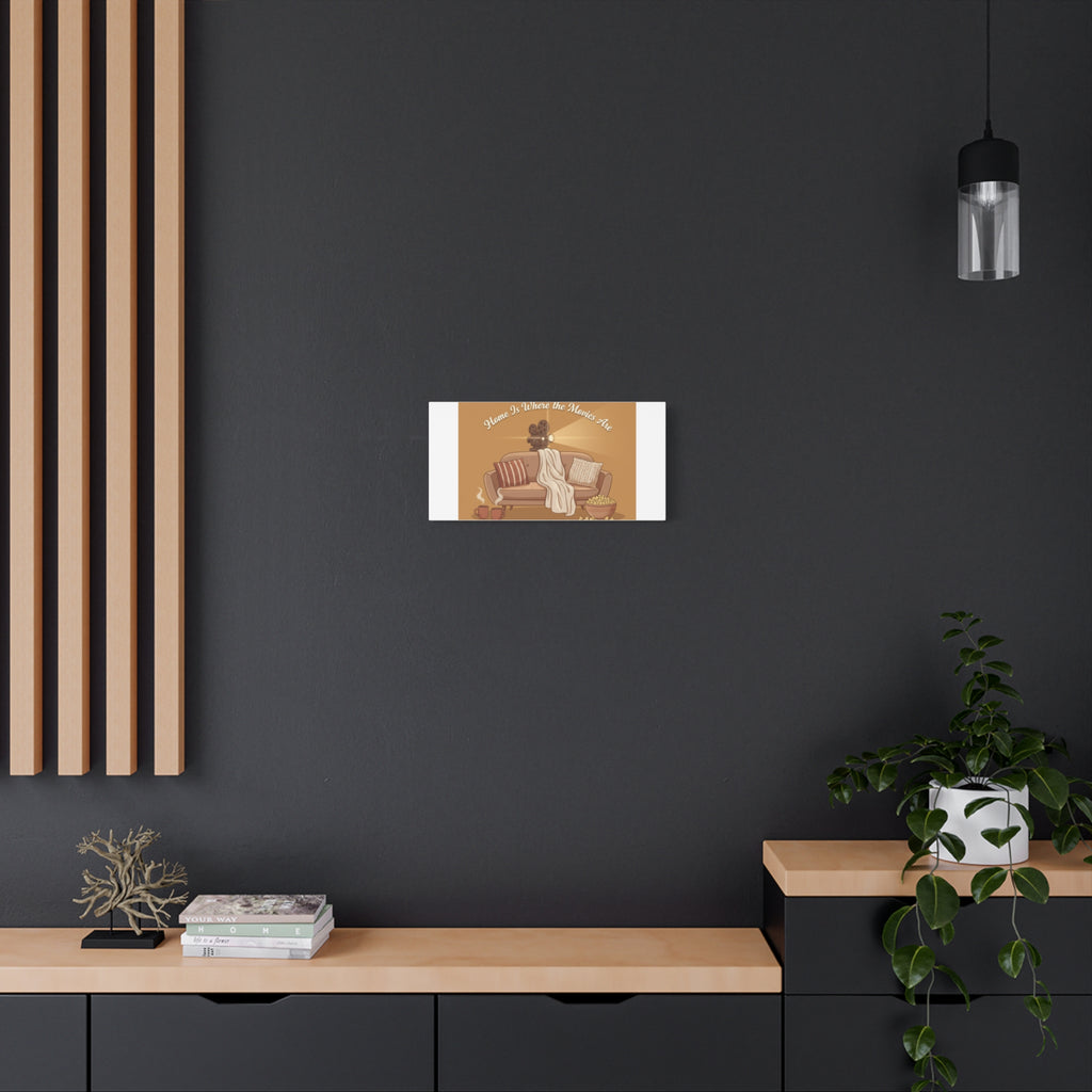 Home Is Where the Movies Are Canvas | cozy night art, home cinema decor