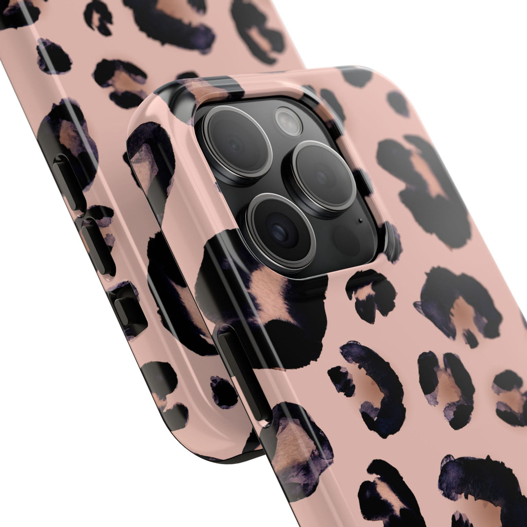 Leopard Print Tough Phone Case — Pink Animal Print Protective Cover