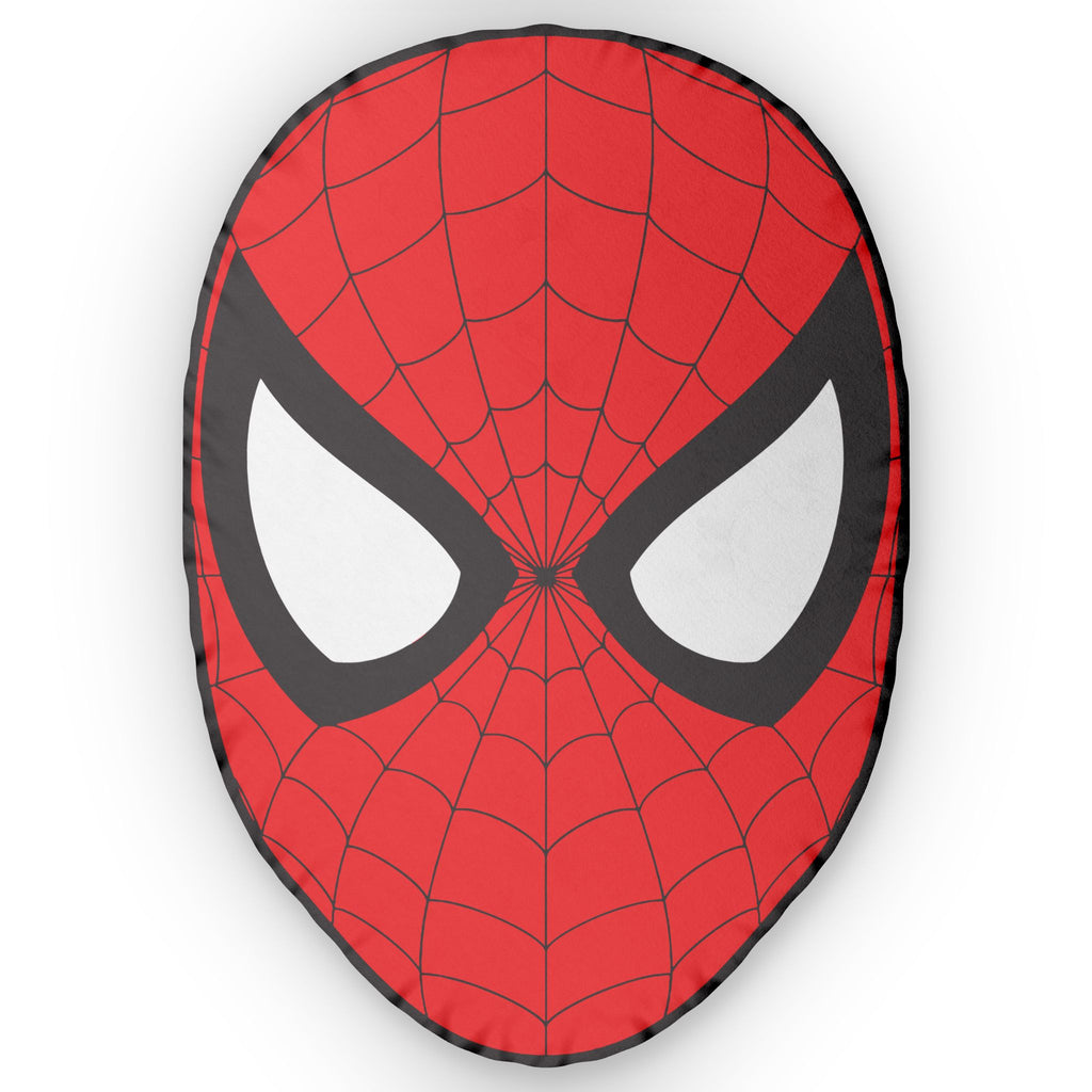 Spider Mask Pillow — Shaped Superhero Face Cushion