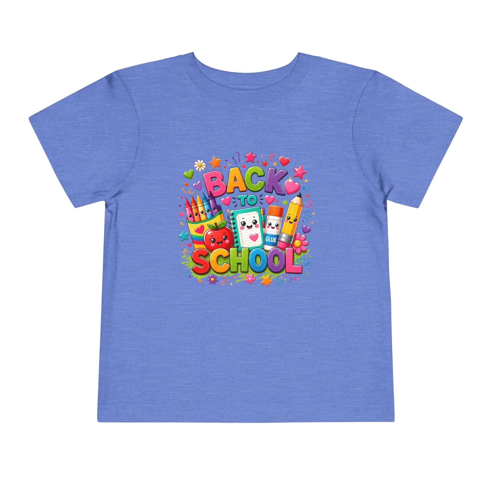 Back to School Toddler Tee – Cute Kawaii School Supplies Graphic