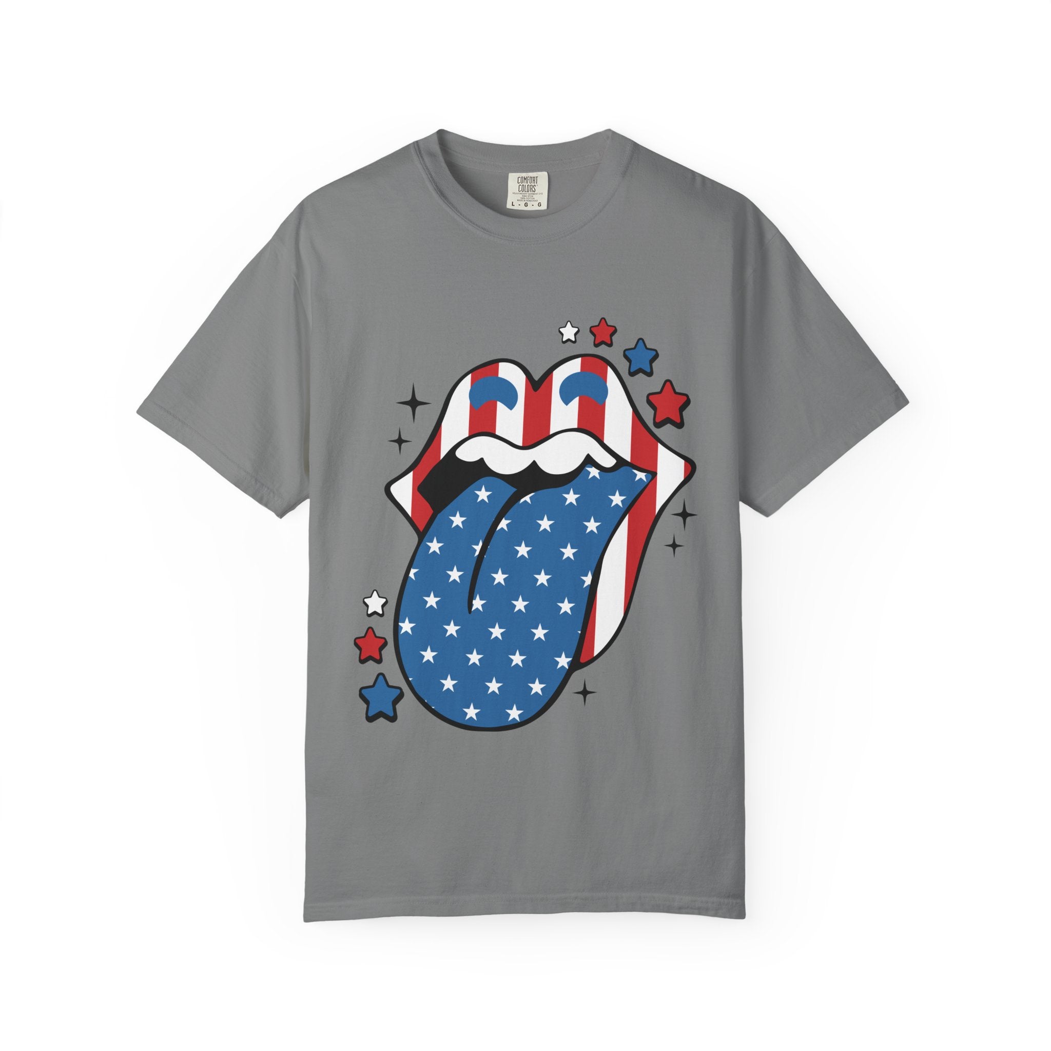American Flag Rock Tongue T-Shirt