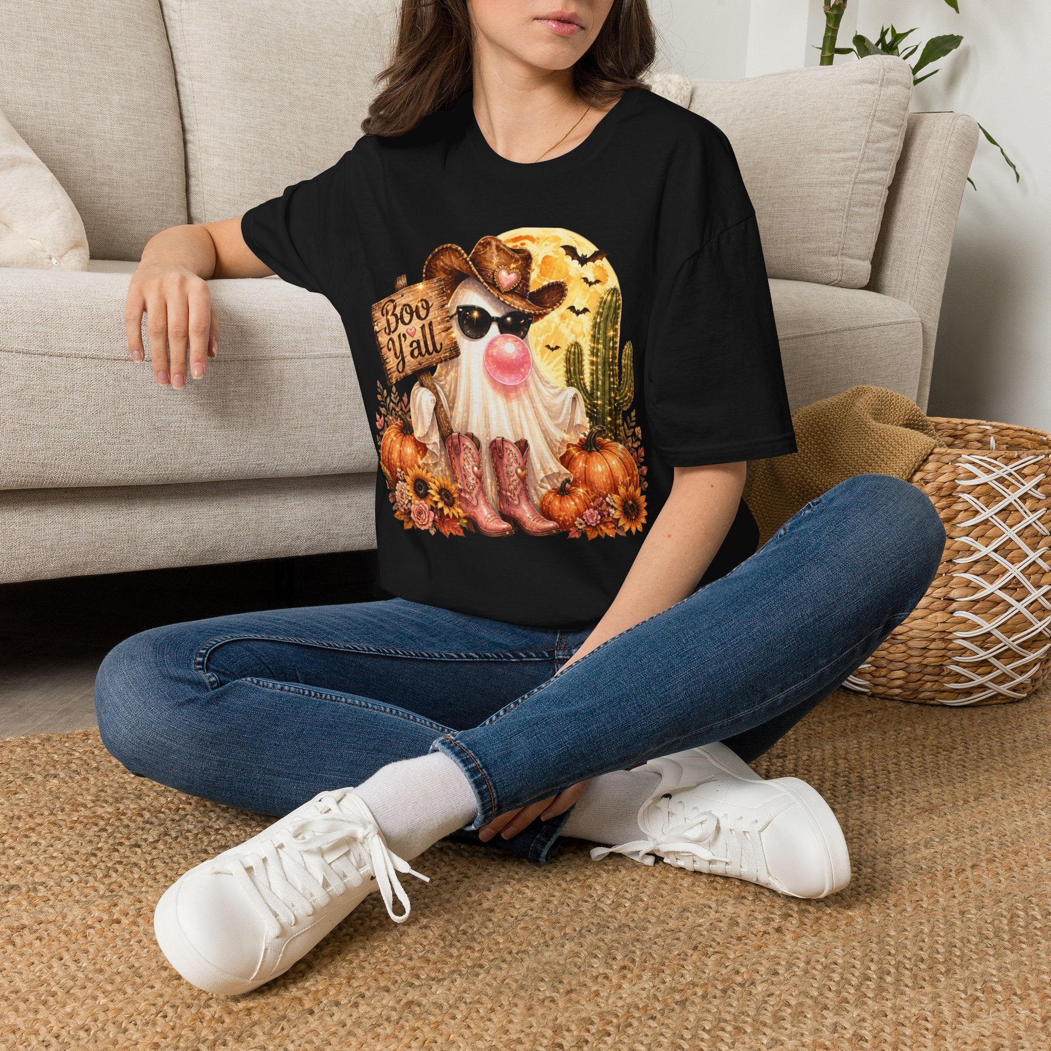 Halloween Gnome T-Shirt — 'Boo Y'all' Western Pumpkin Tee