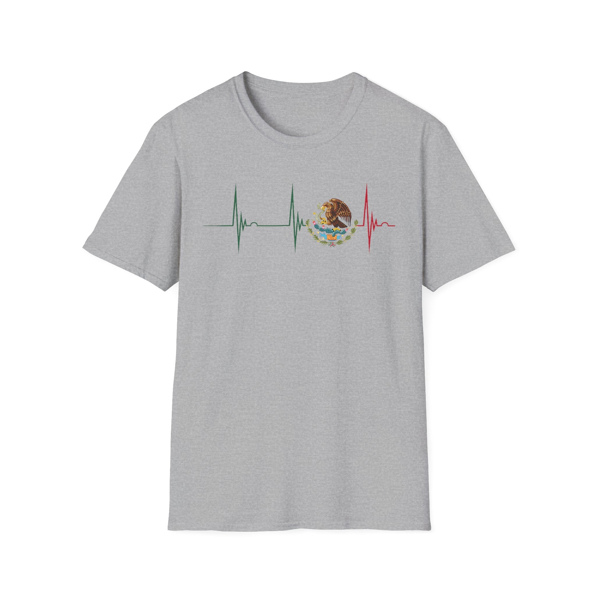 Mexican Heartbeat T-Shirt — Mexican Flag Eagle ECG Graphic Tee