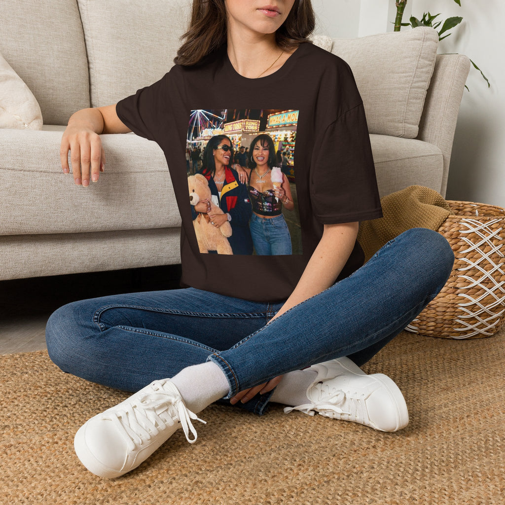Photo Carnival T‑Shirt — Retro Fair Friends Tee (Cotton Graphic)
