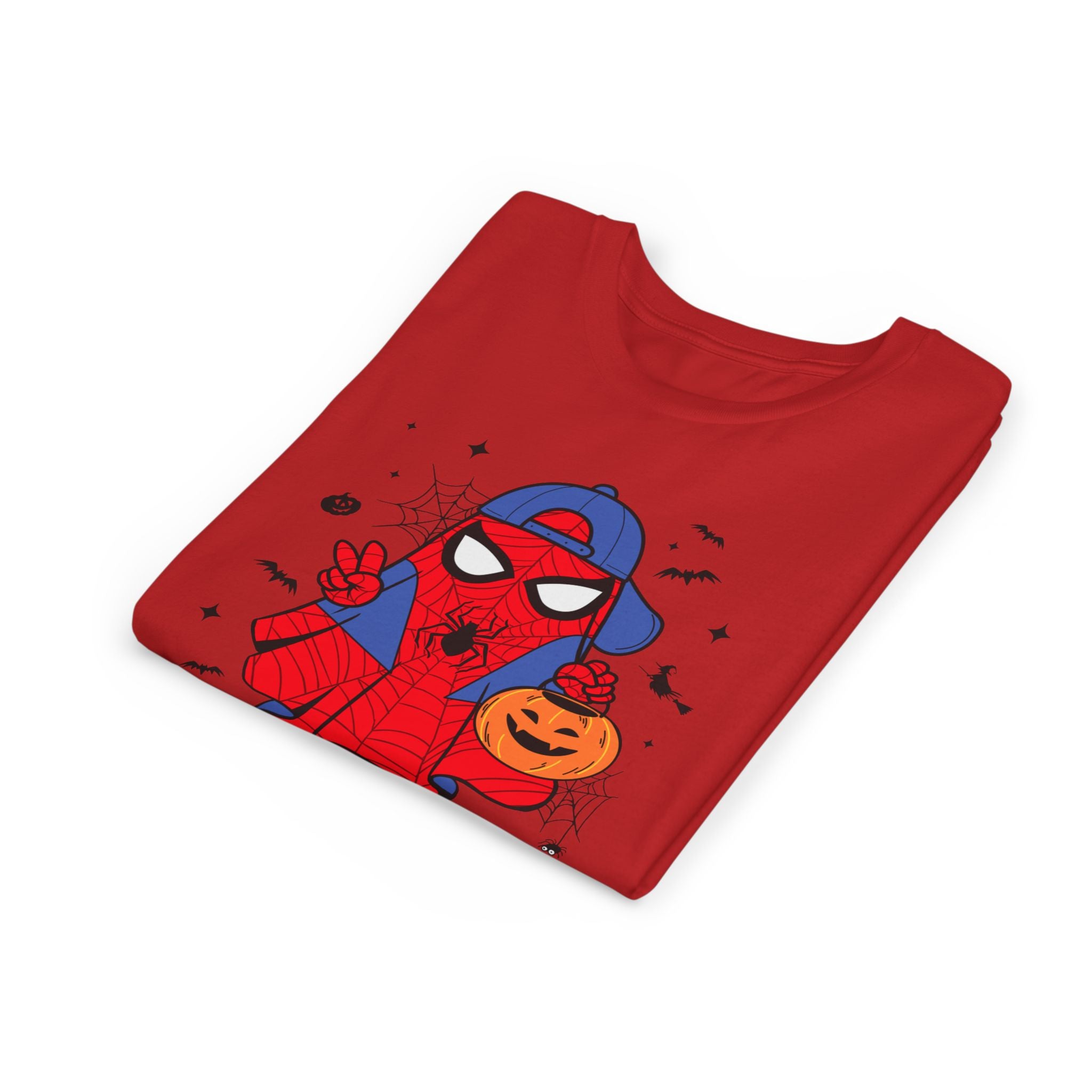 Kids Halloween Spider Superhero Tee – Cute Trick-or-Treat Pumpkin Design