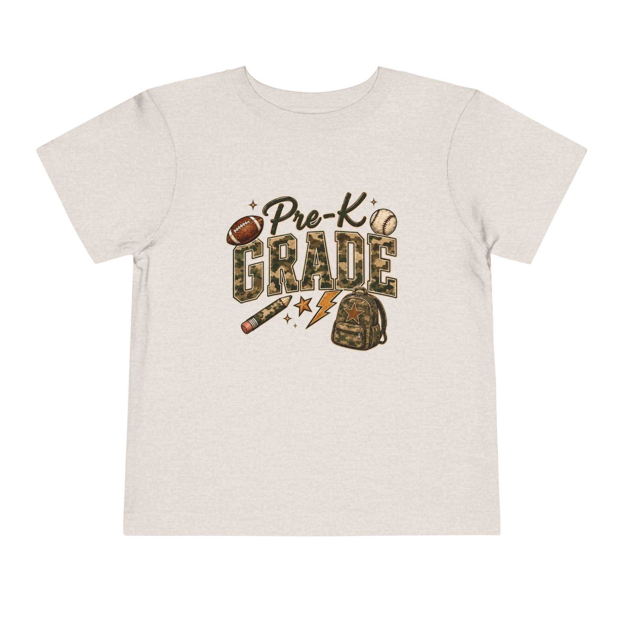Pre-K Grade Toddler Tee — Back to School Sports Design