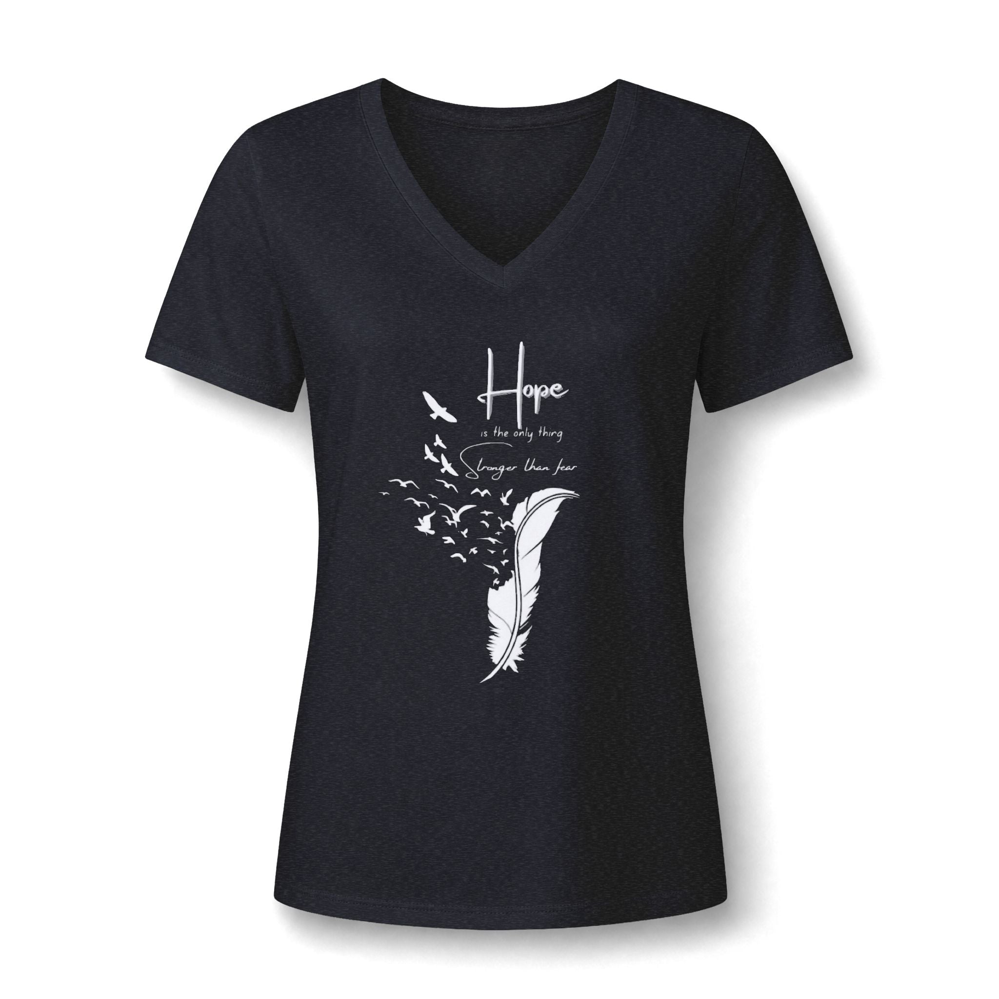 Hope Feather V-Neck Tee — Inspirational Women’s Shirt