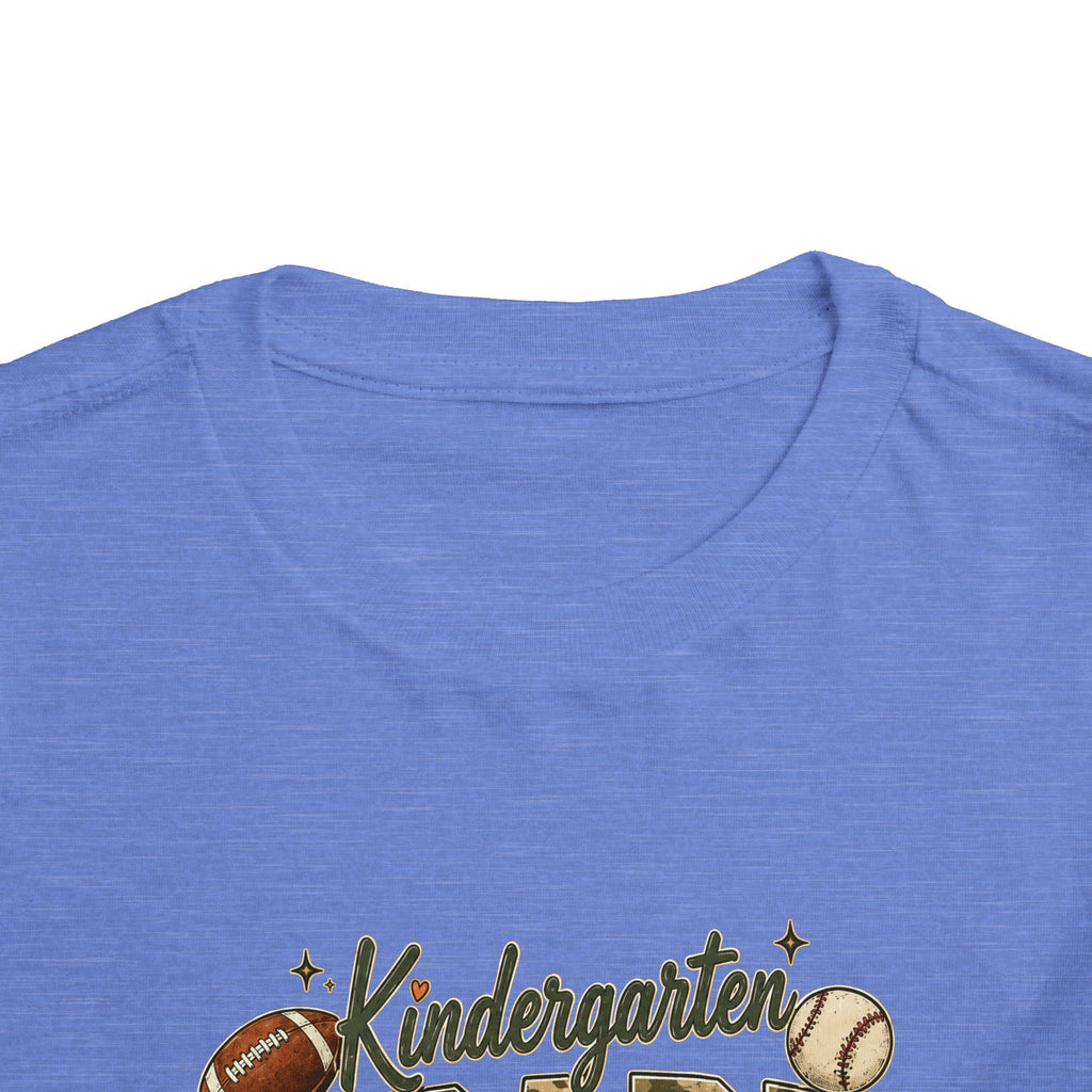 Kindergarten Grade Toddler Tee — Cute Back-to-School Football & Backpack Shirt