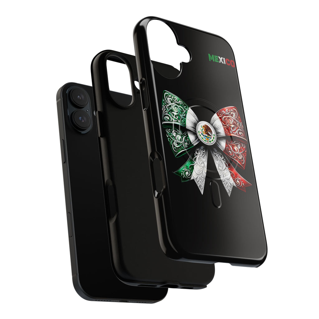 Mexican Flag Bow Tough Magnetic Phone Case — Patriotic Mexico iPhone Cover