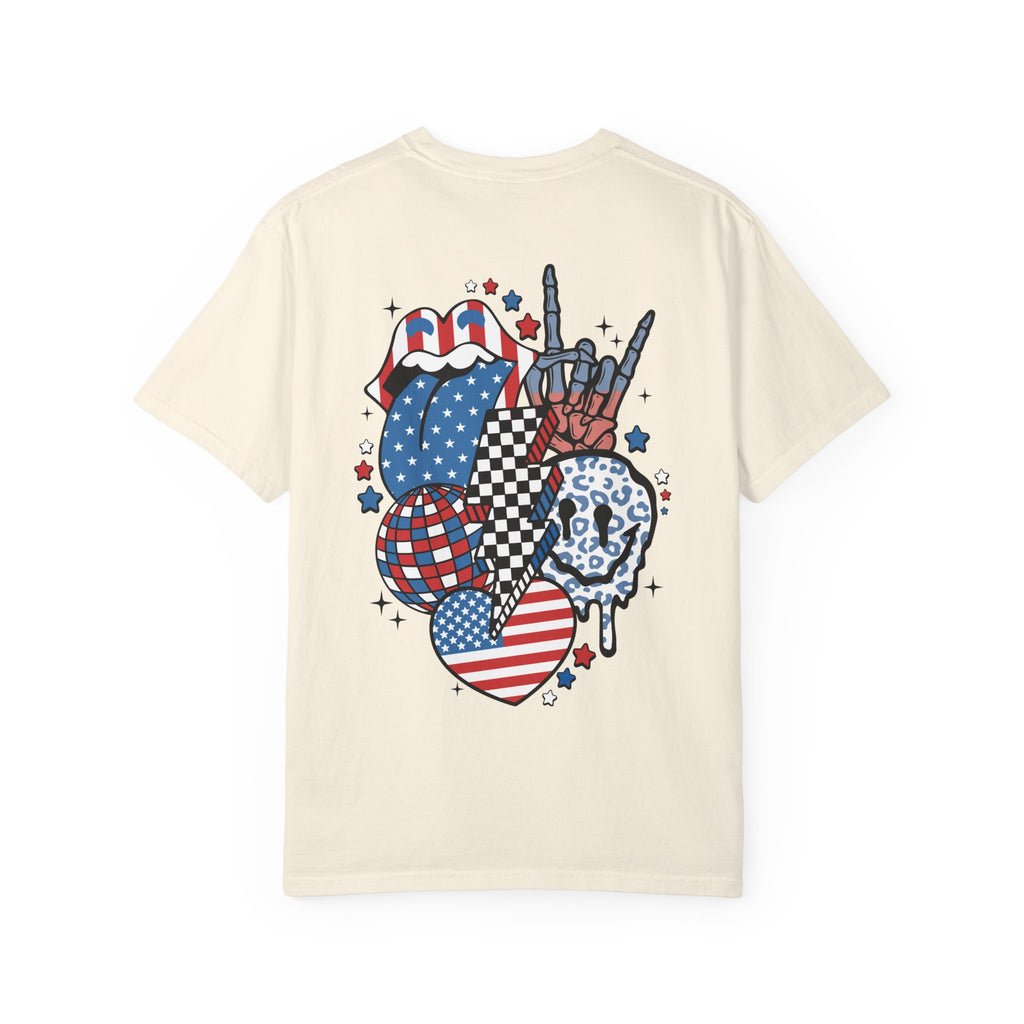American Flag Rock Tongue T-Shirt