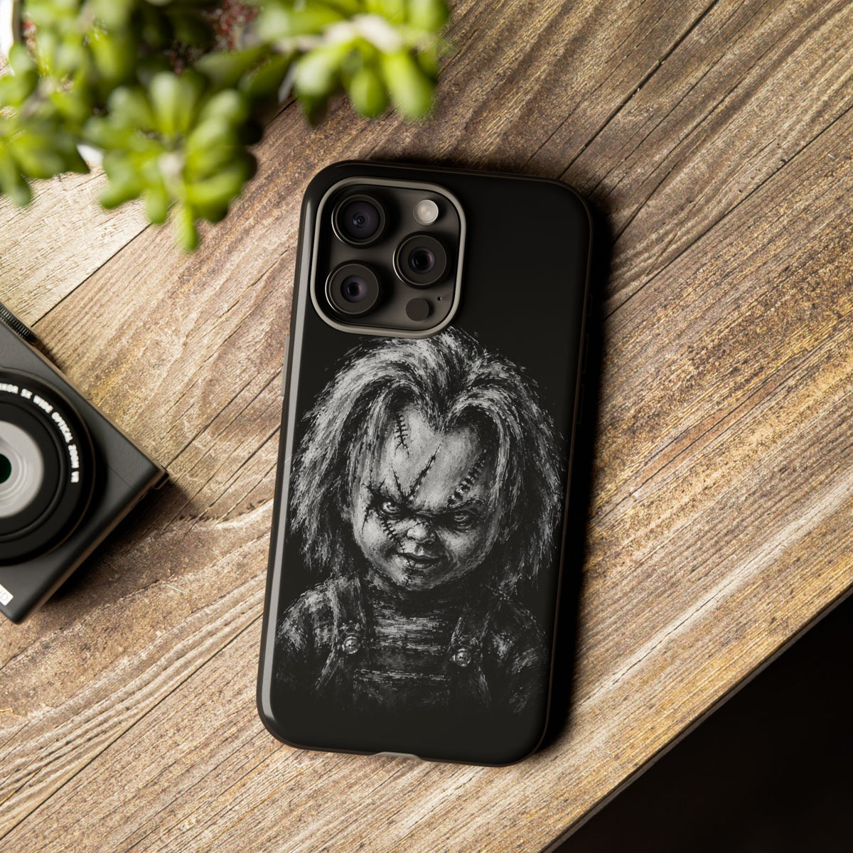 Horror Doll Phone Case - Chucky-Inspired Creepy Portrait Tough Case