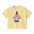 Women's Boxy Tee — 'Lady Boss' Graphic Crop Top, Confident Feminine Streetwear