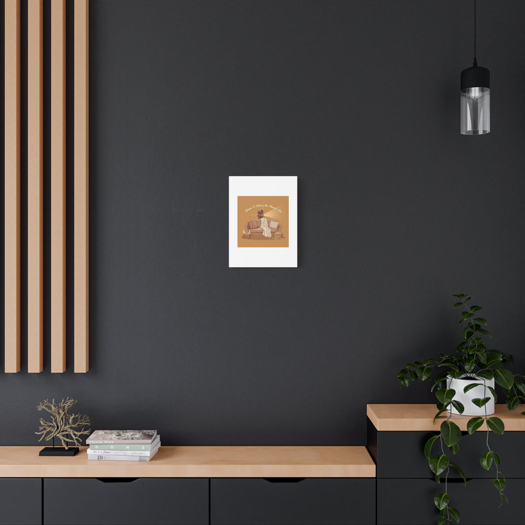Home Is Where the Movies Are Canvas | cozy night art, home cinema decor