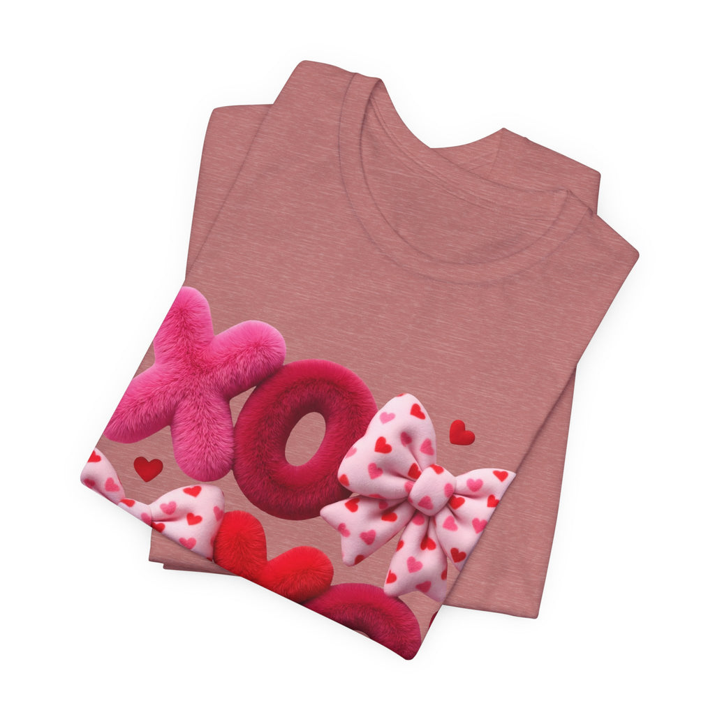 XOXO Bow Hearts T-Shirt | Love Scribble Back Tee